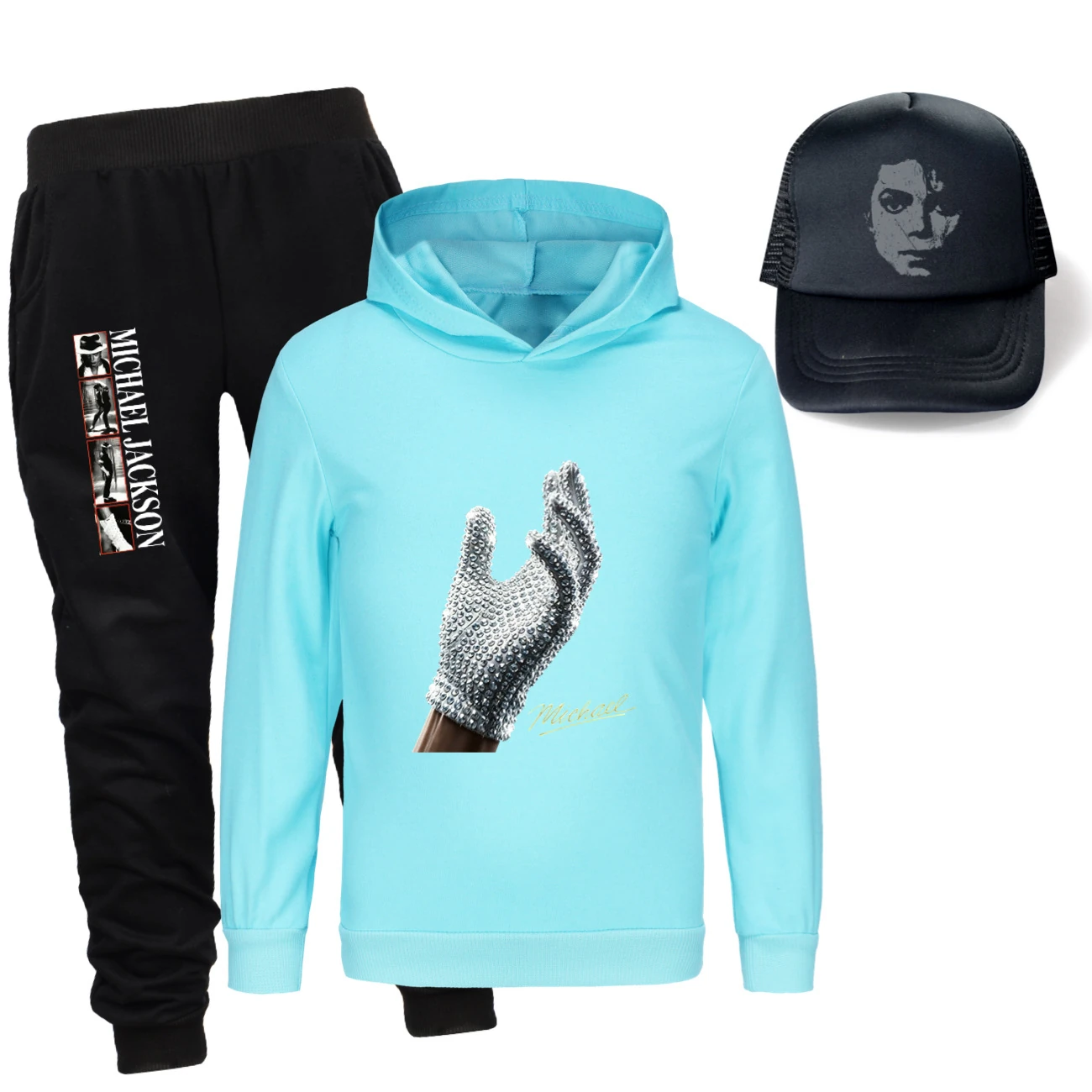 Spotlight Three-Piece Hoodie, Jogger & Hat Set, Style 21 · Light Blue
