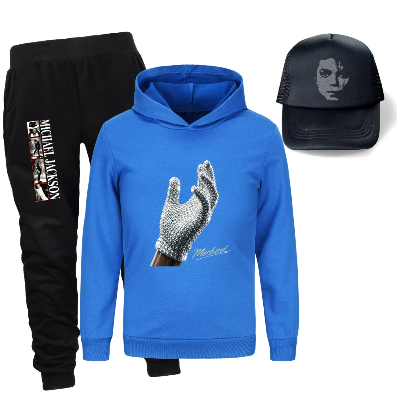 Spotlight Three-Piece Hoodie, Jogger & Hat Set, Style 23 · Deep Blue