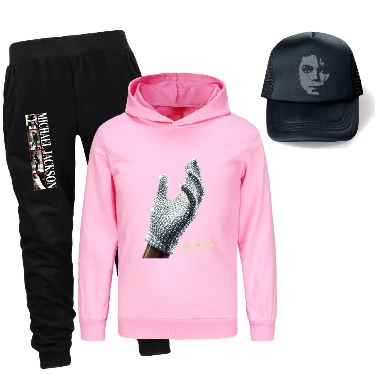 Spotlight Three-Piece Hoodie, Jogger & Hat Set, Style 24 · Pink