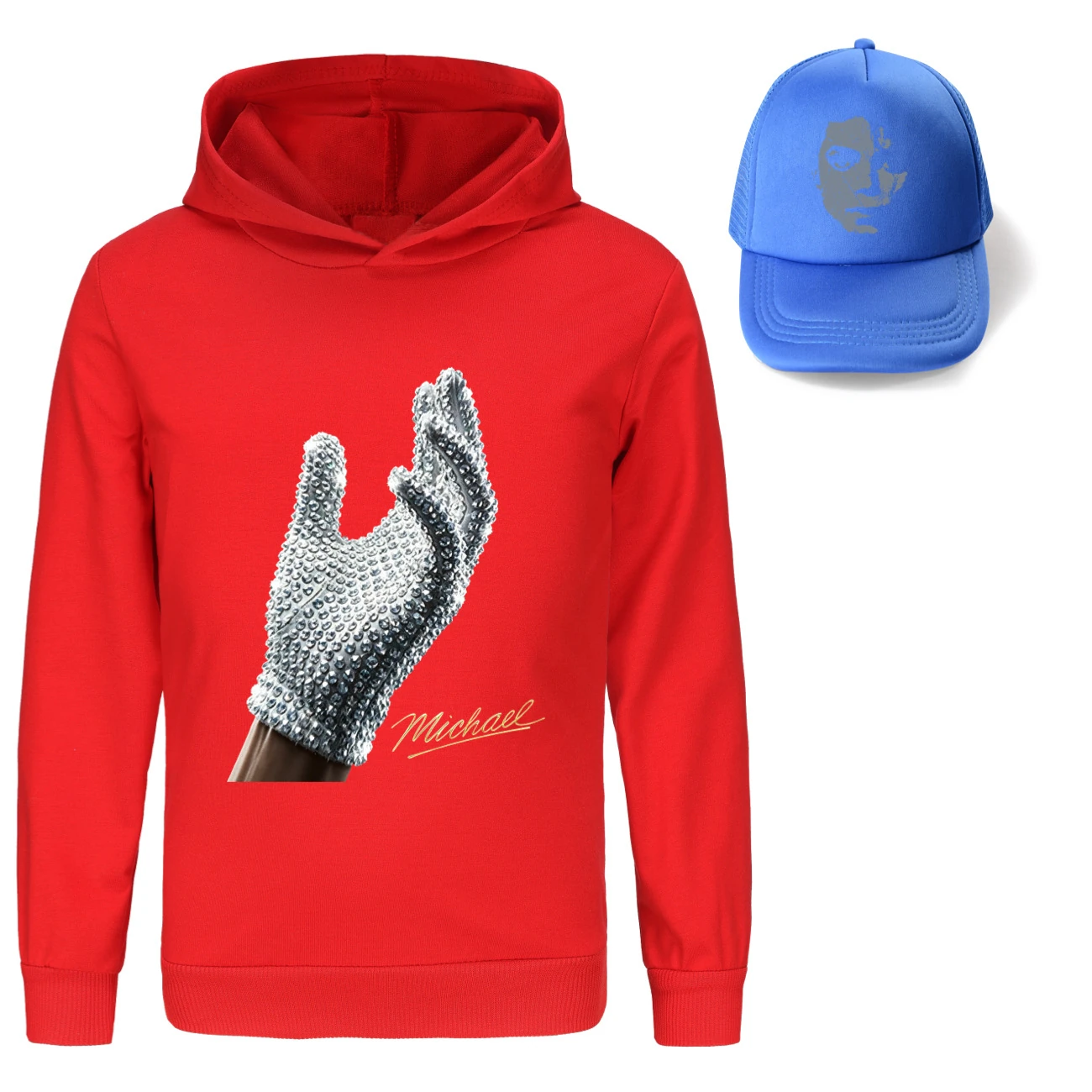 Spotlight Graphic Hoodie & Sun Hat Set, Style 03 · Red