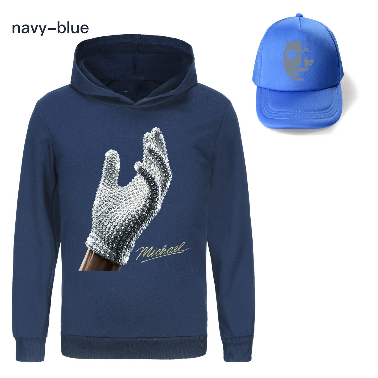 Spotlight Graphic Hoodie & Sun Hat Set, Style 09 · Navy