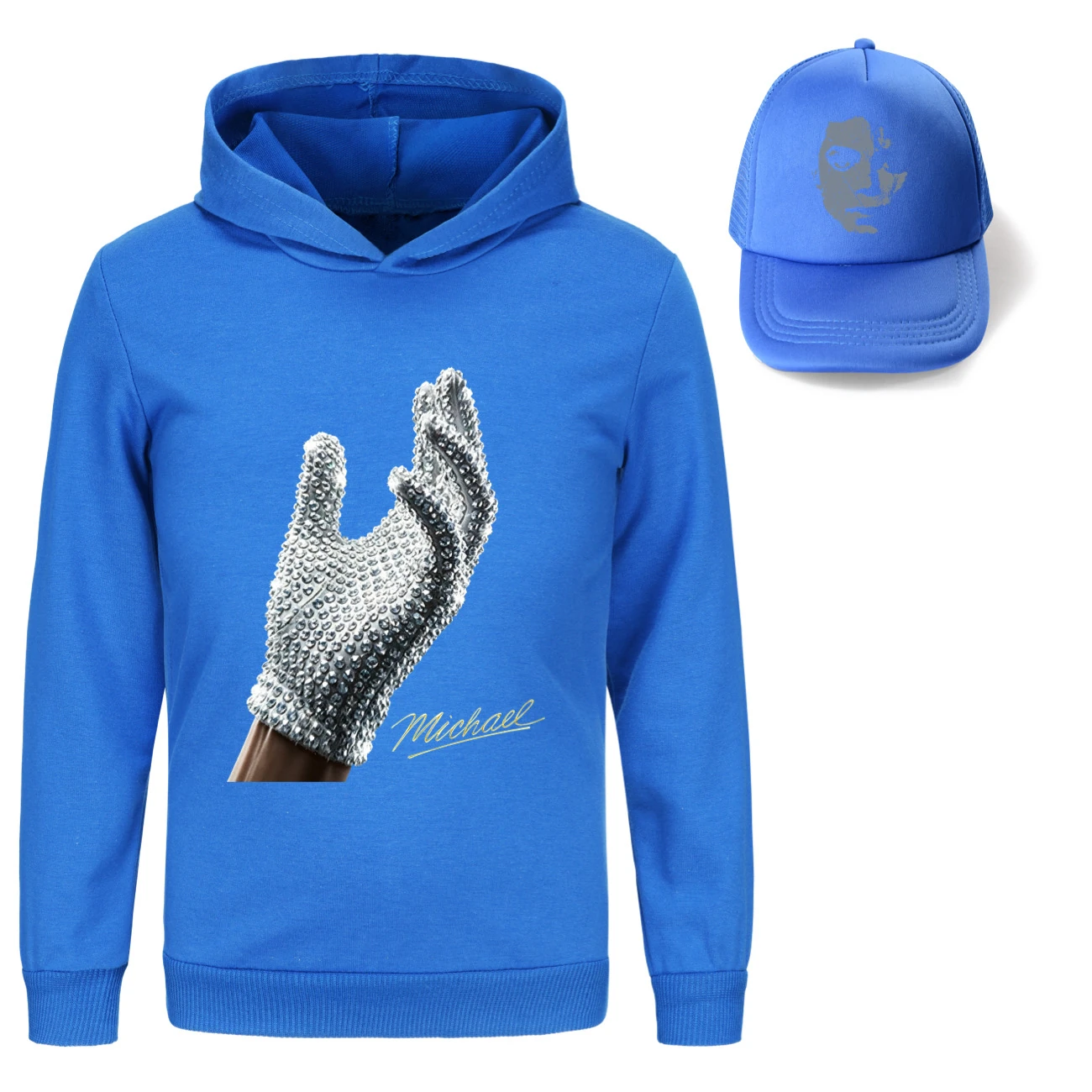 Spotlight Graphic Hoodie & Sun Hat Set, Style 10 · Deep Blue
