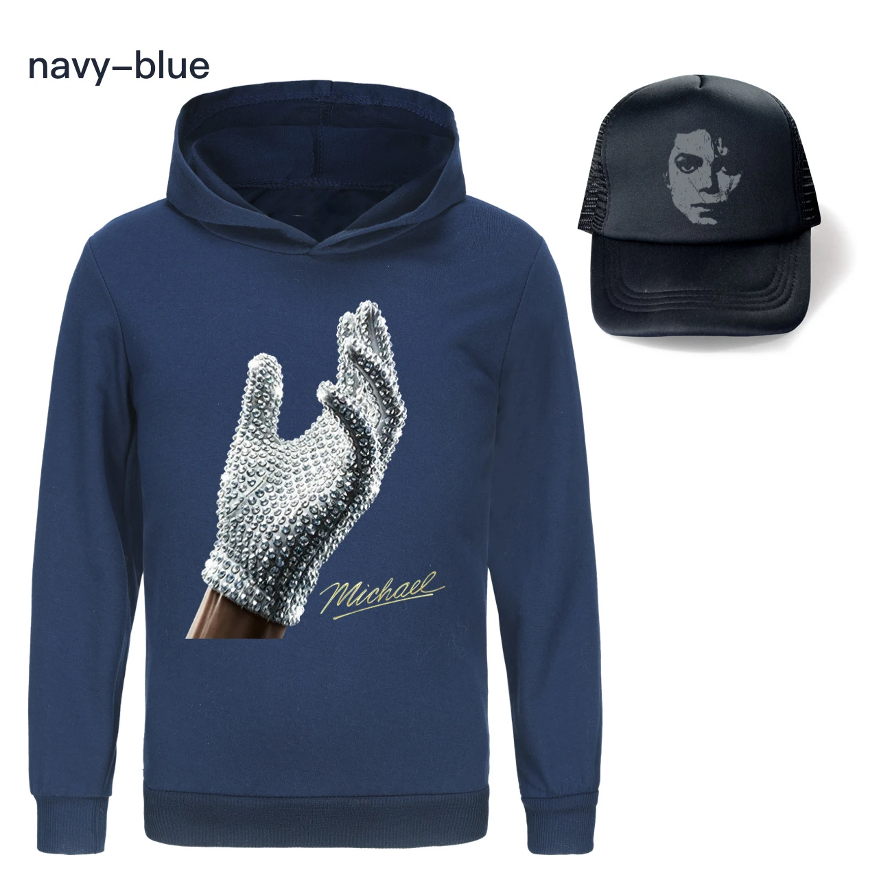 Spotlight Graphic Hoodie & Sun Hat Set, Style 22 · Navy