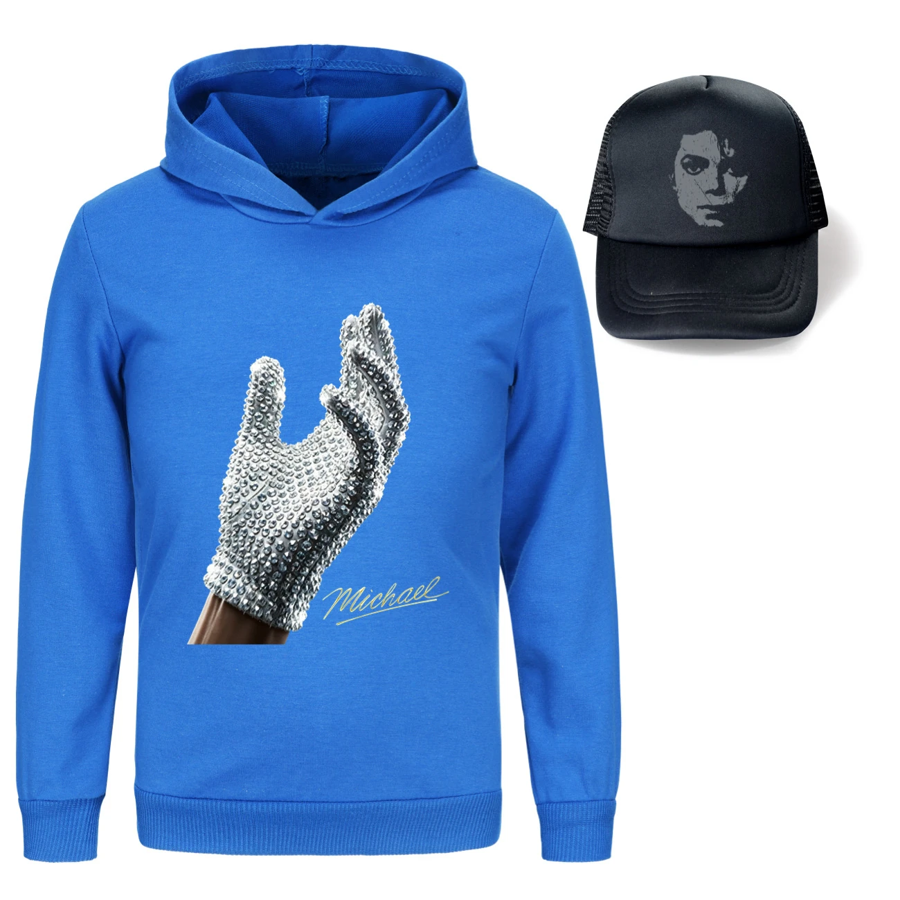 Spotlight Graphic Hoodie & Sun Hat Set, Style 23 · Deep Blue