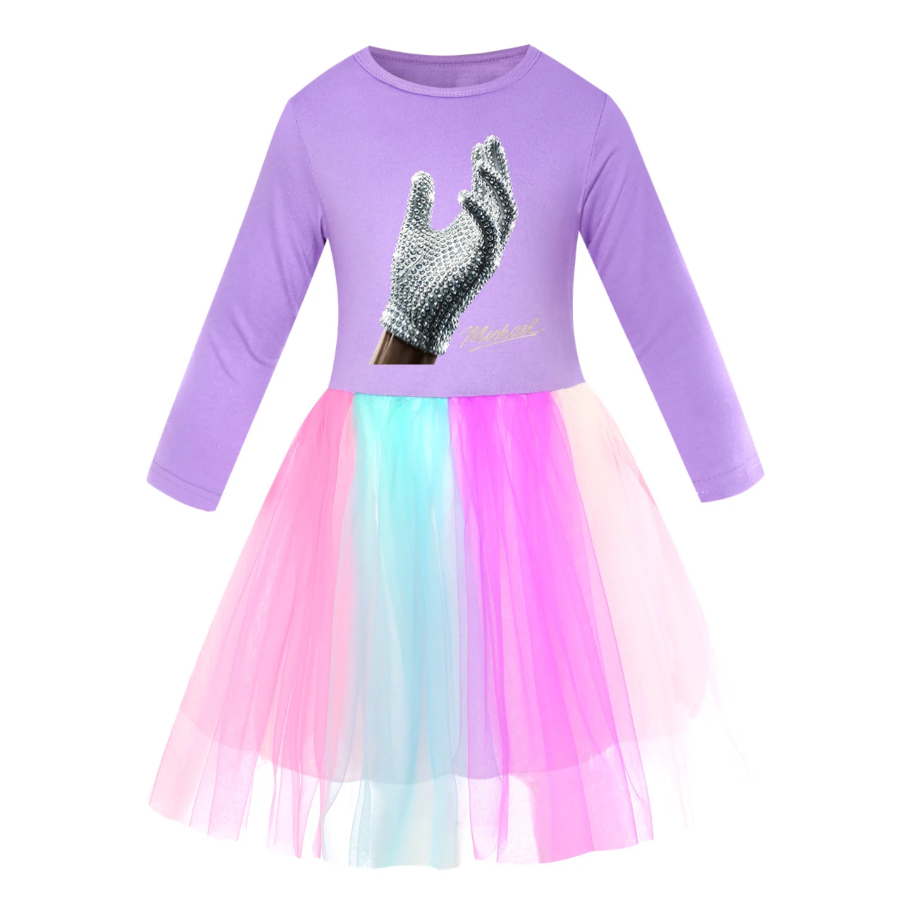 Spotlight Rainbow Tulle Twirl Dress, Style 01 · Long Tulle · Purple