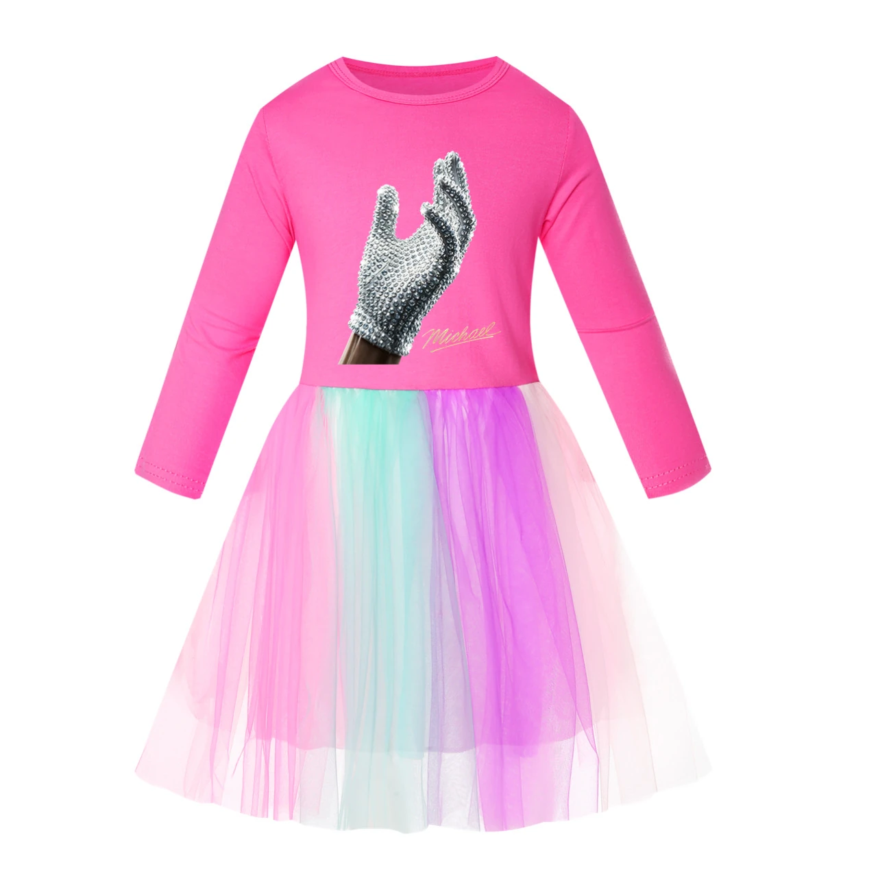 Spotlight Rainbow Tulle Twirl Dress, Style 02 · Long Tulle · Rose