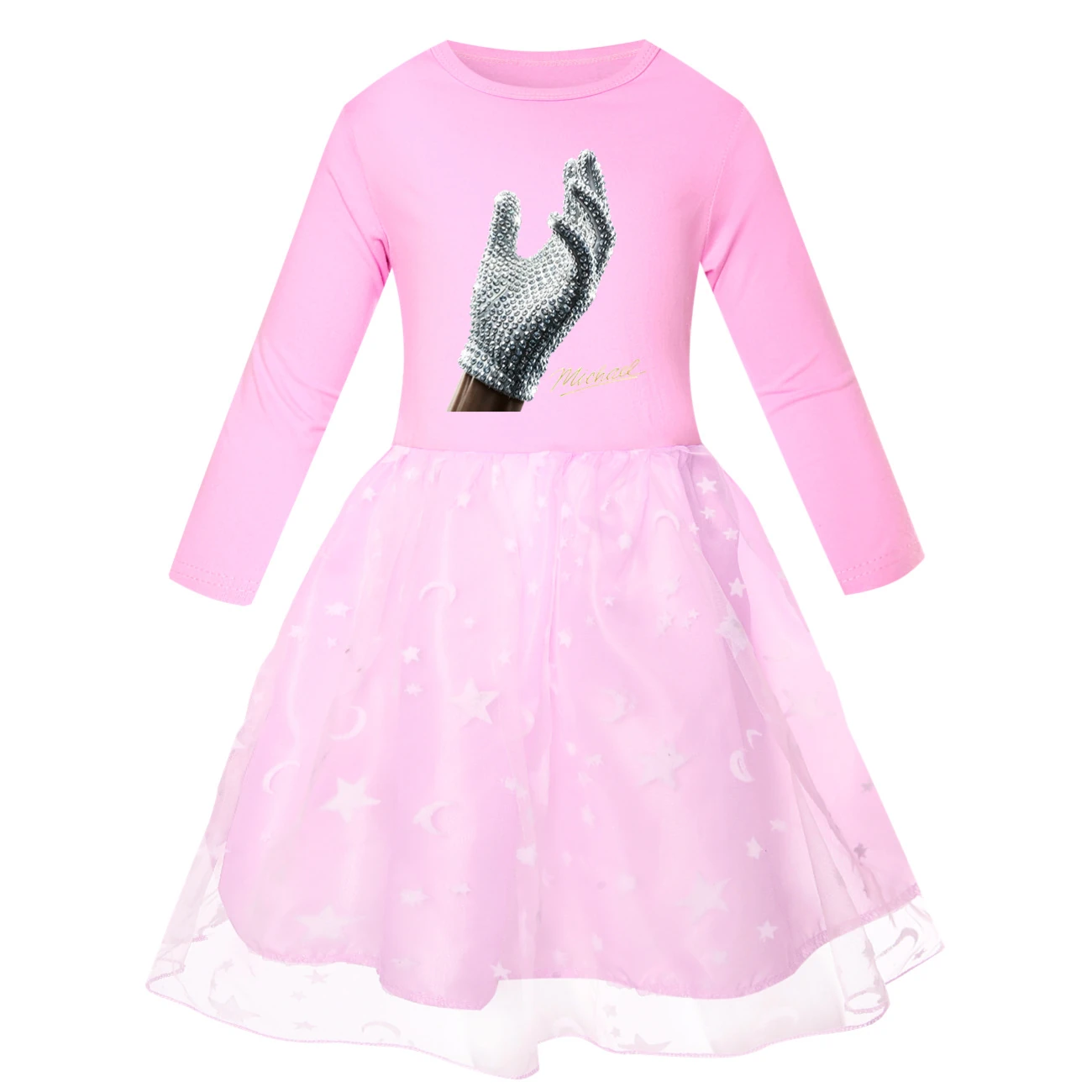 Spotlight Rainbow Tulle Twirl Dress, Style 04 · Star Tulle · Pink