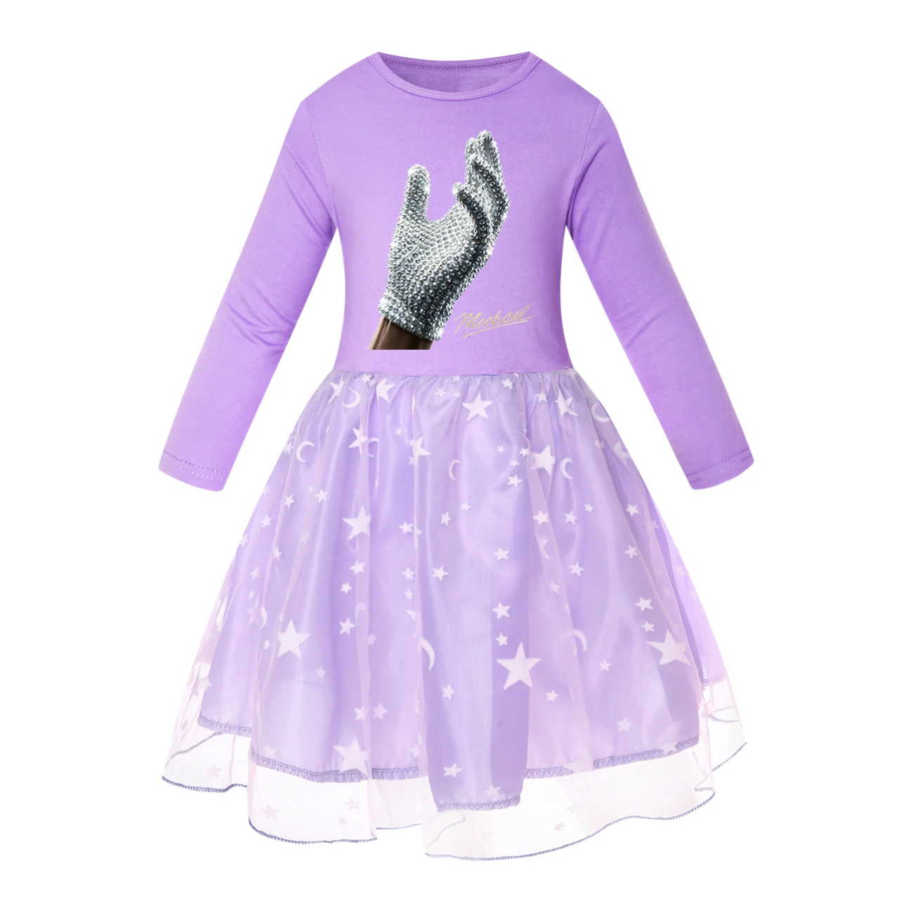 Spotlight Rainbow Tulle Twirl Dress, Style 06 · Star Tulle · Purple