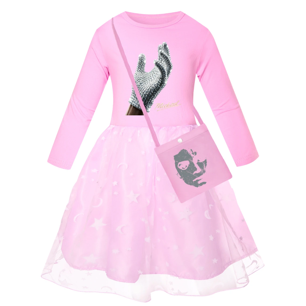 Spotlight Rainbow Tulle Twirl Dress, Style 07 · Star Tulle · with Bag · Pink