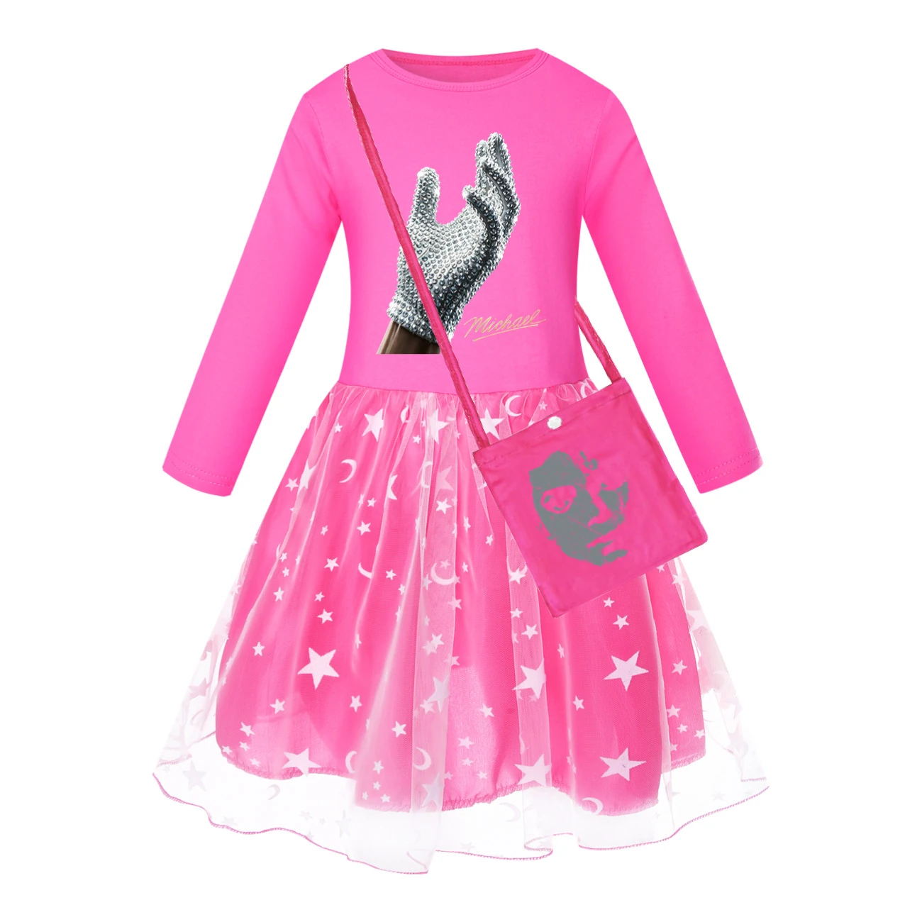 Spotlight Rainbow Tulle Twirl Dress, Style 08 · Star Tulle · with Bag · Rose