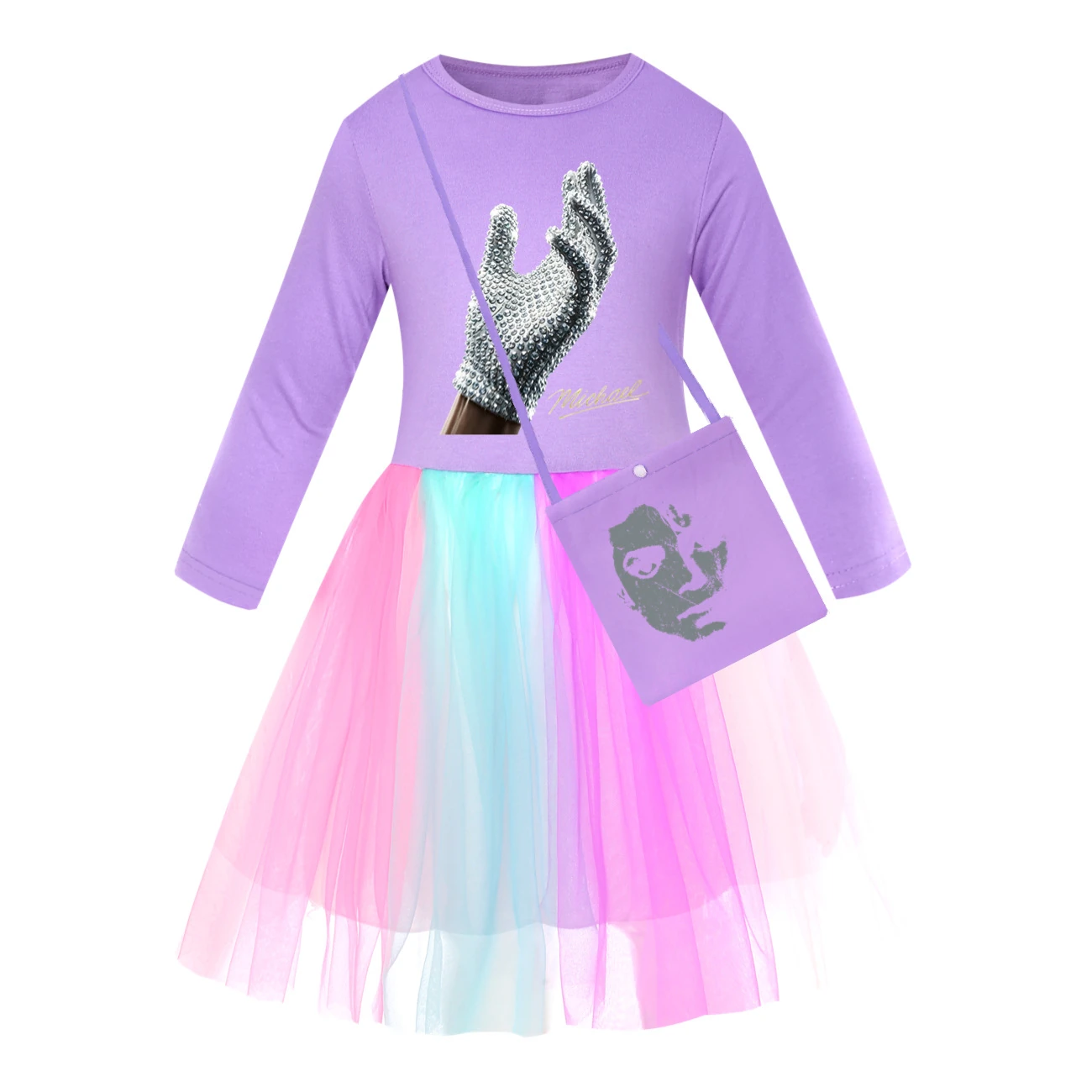 Spotlight Rainbow Tulle Twirl Dress, Style 10 · Long Tulle · with Bag · Purple