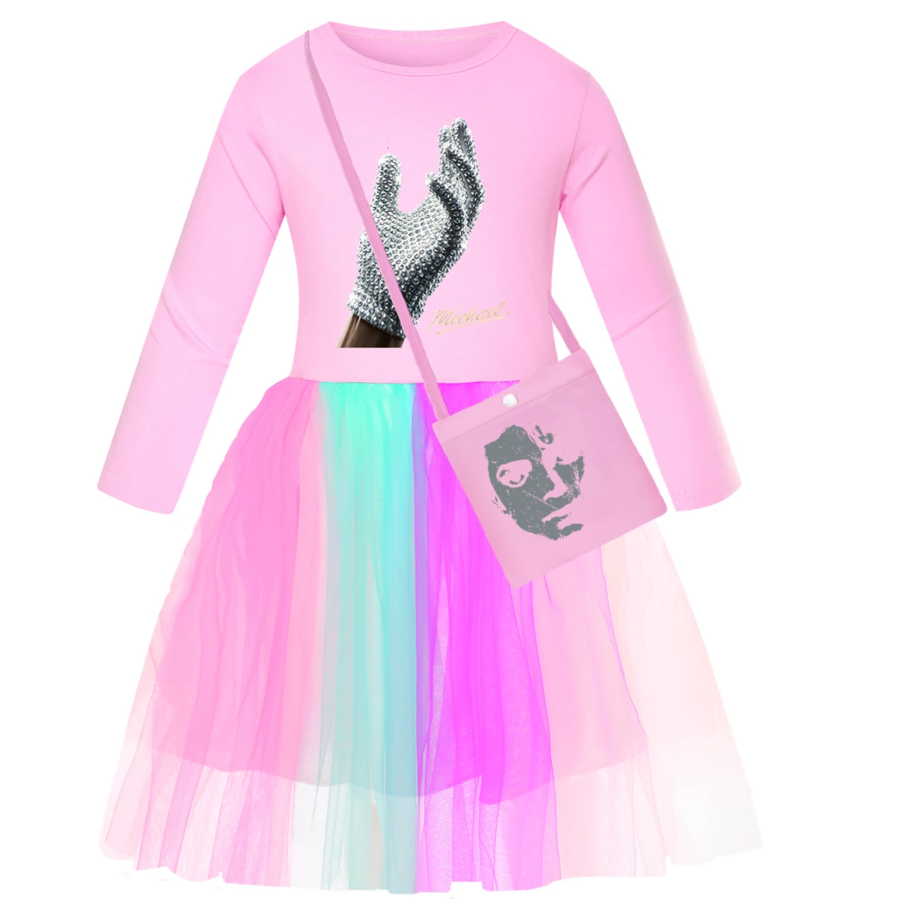 Spotlight Rainbow Tulle Twirl Dress, Style 12 · Long Tulle · with Bag · Pink