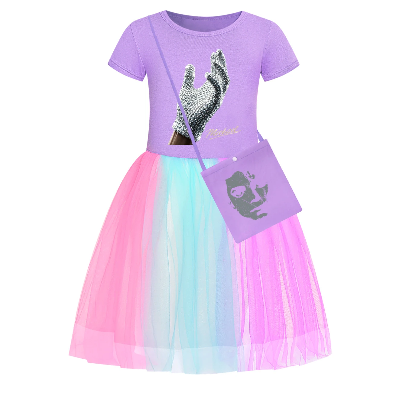 Spotlight Rainbow Tulle Twirl Dress, Style 22 · Short Tulle · with Bag · Purple
