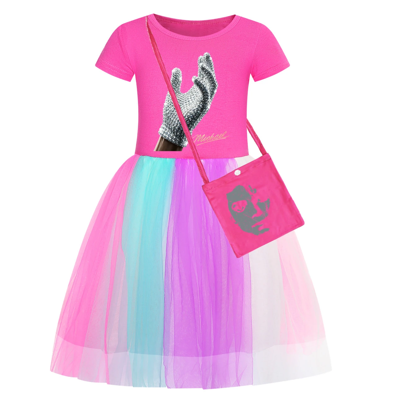 Spotlight Rainbow Tulle Twirl Dress, Style 23 · Short Tulle · with Bag · Rose