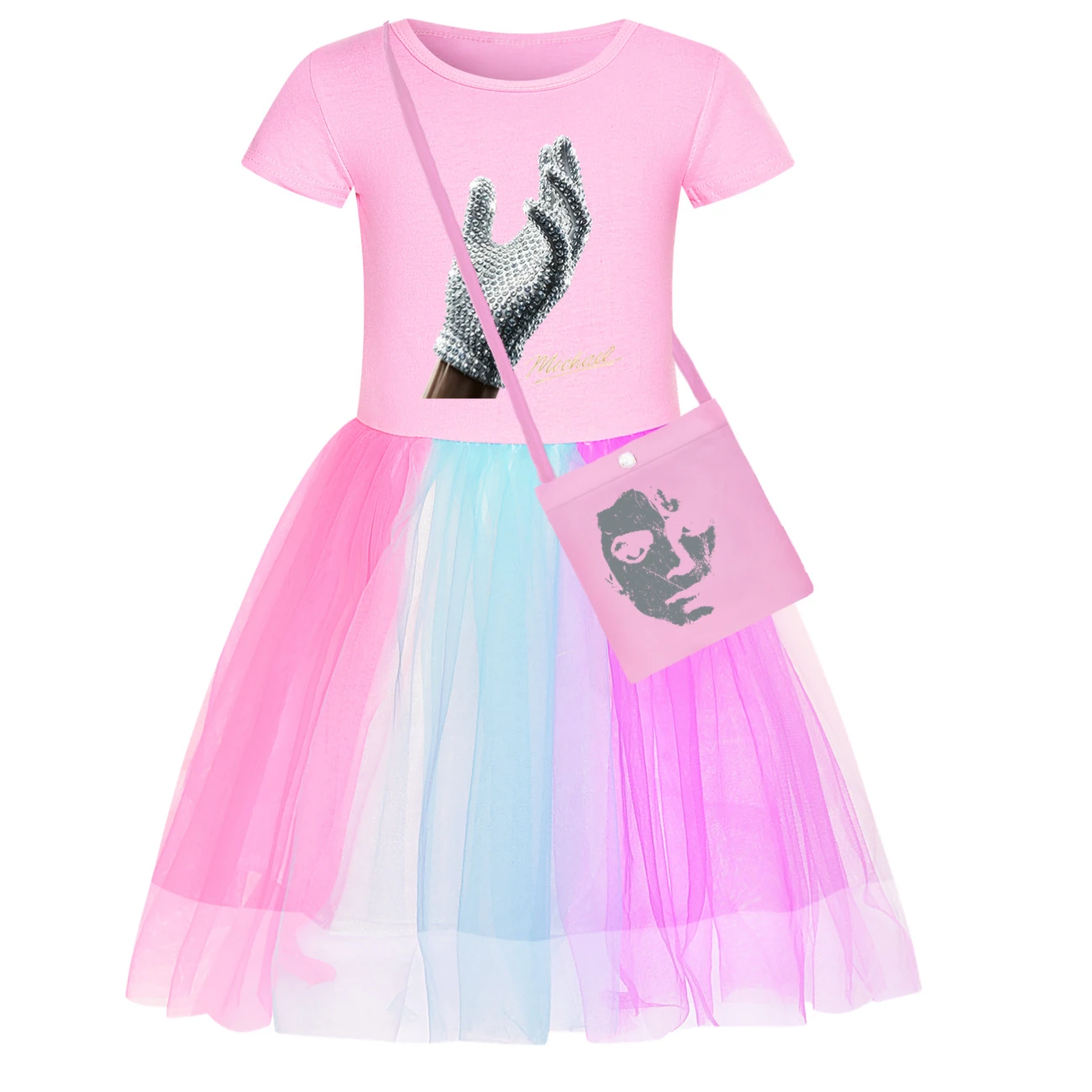 Spotlight Rainbow Tulle Twirl Dress, Style 24 · Short Tulle · with Bag · Pink
