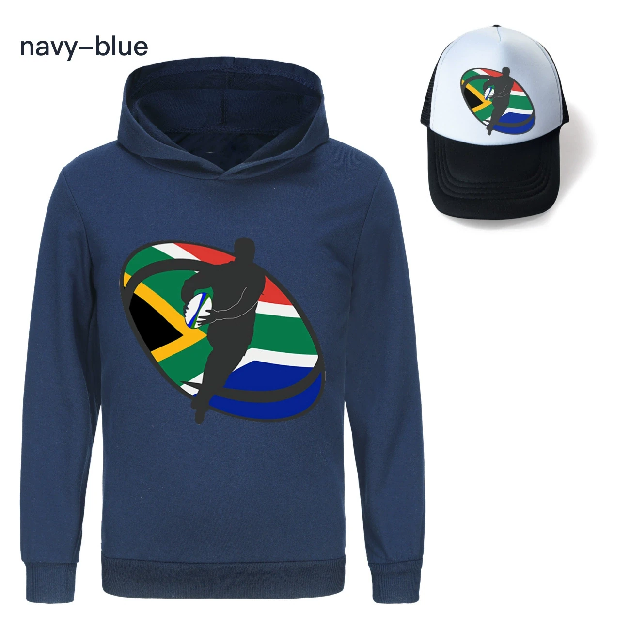 Graphic Hoodie & Sun Hat Set — 5807 Edition, Style 09 · Navy