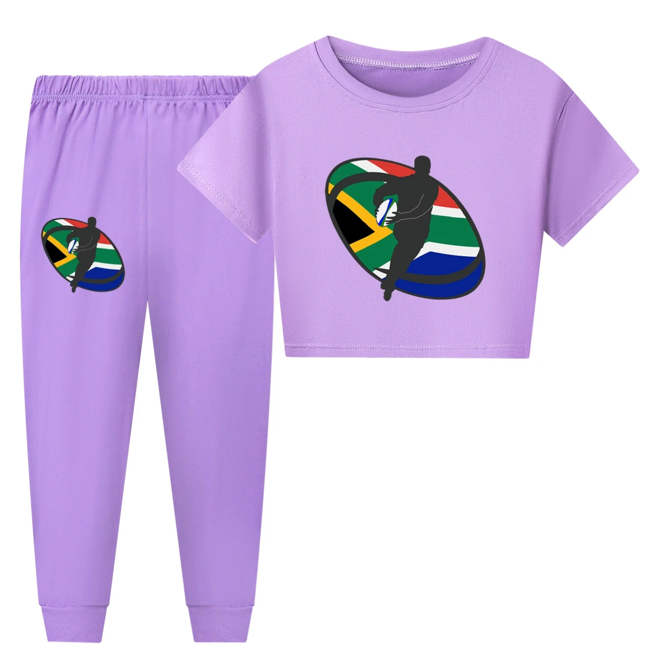 Family Lounge Set — 5807 Edition, Style 24 · Short Sleeve · Pants · Purple
