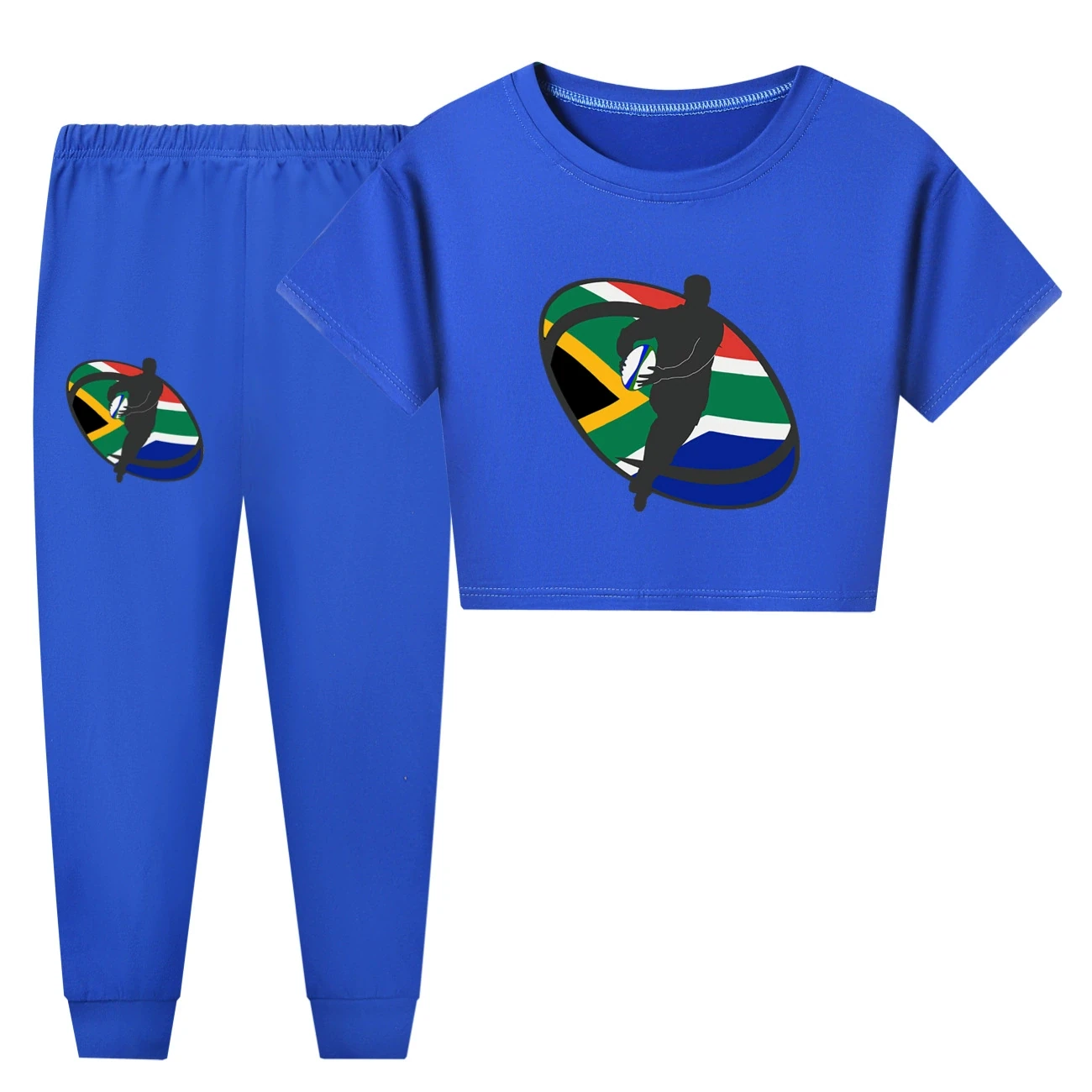 Family Lounge Set — 5807 Edition, Style 27 · Short Sleeve · Pants · Deep Blue