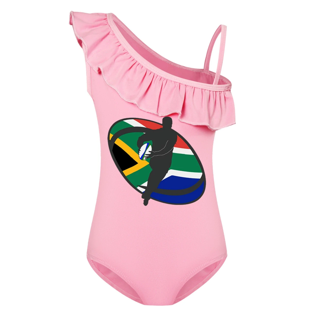 Girls’ Swimsuit & Cap Set — 5807 Edition, Style 24 · Single Piece · Pink