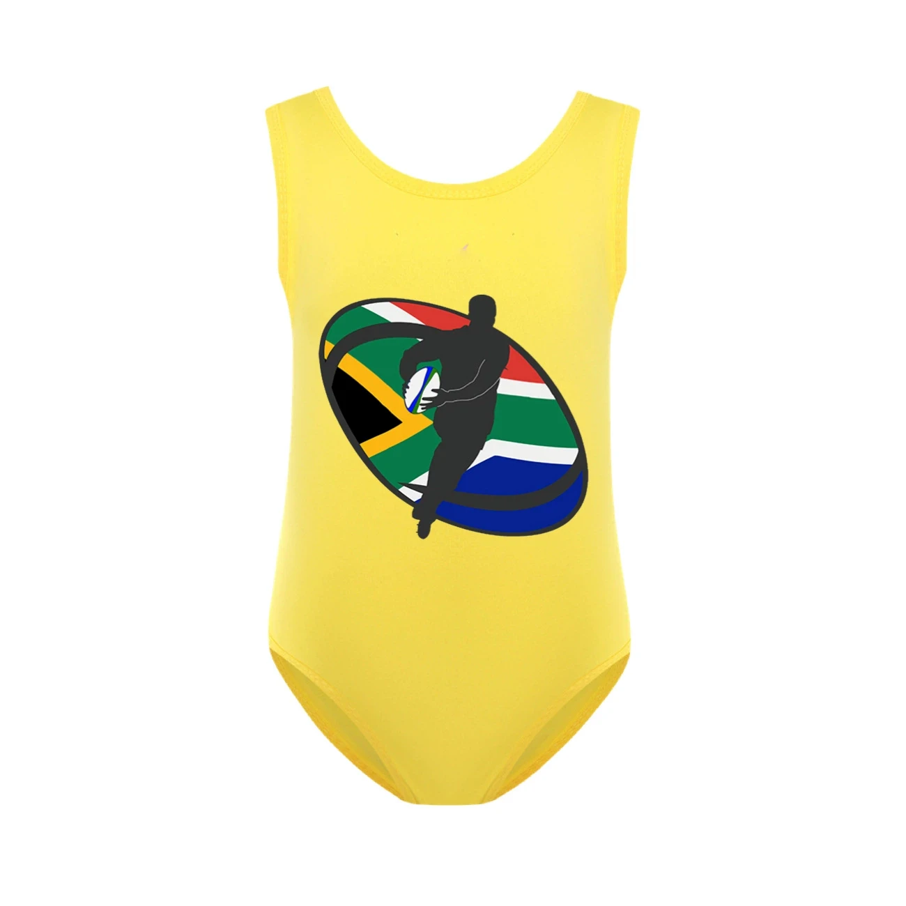 Girls’ Swimsuit & Cap Set — 5807 Edition, Style 26 · Yellow