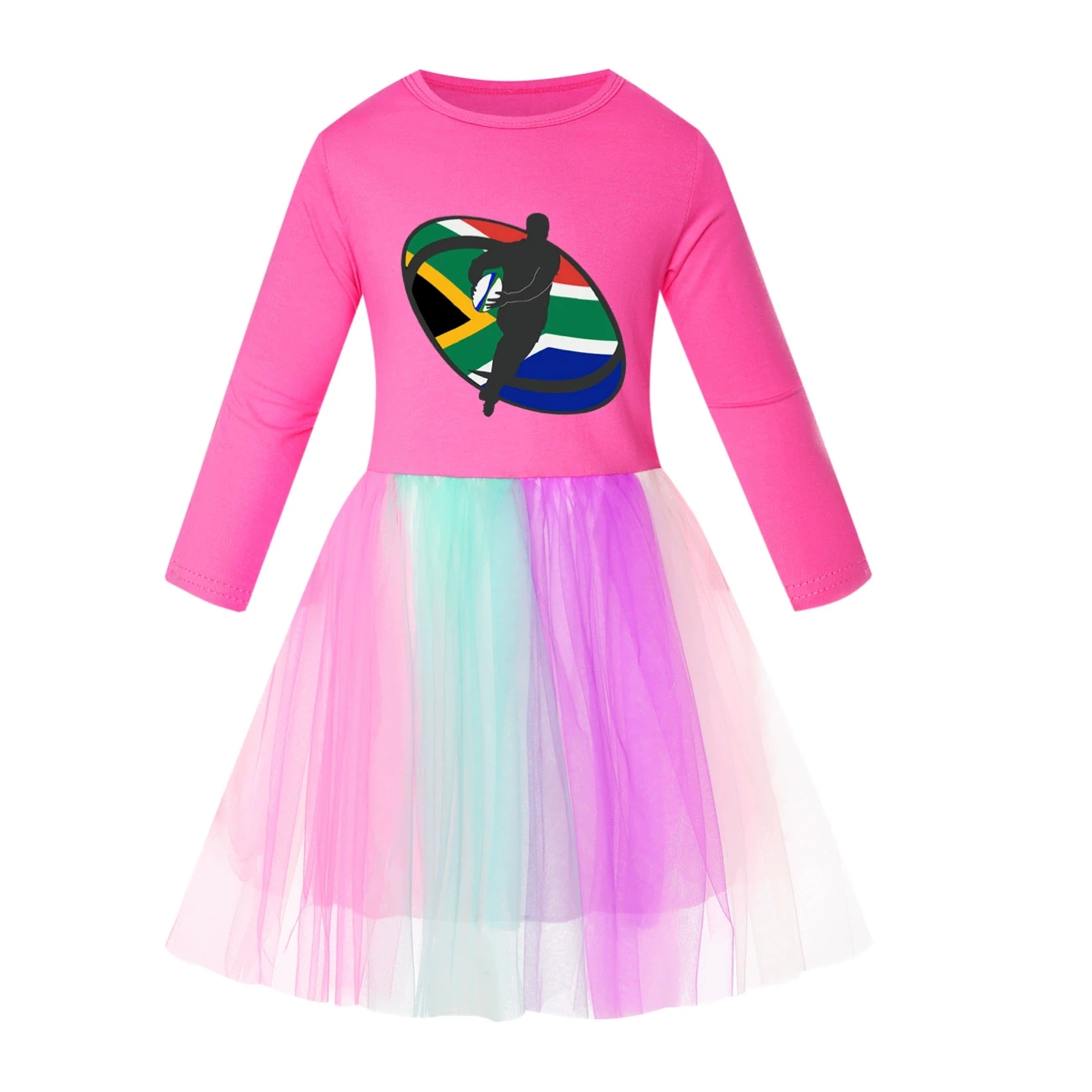 Rainbow Tulle Twirl Dress — 5807 Edition, Style 02 · Long Tulle · Rose
