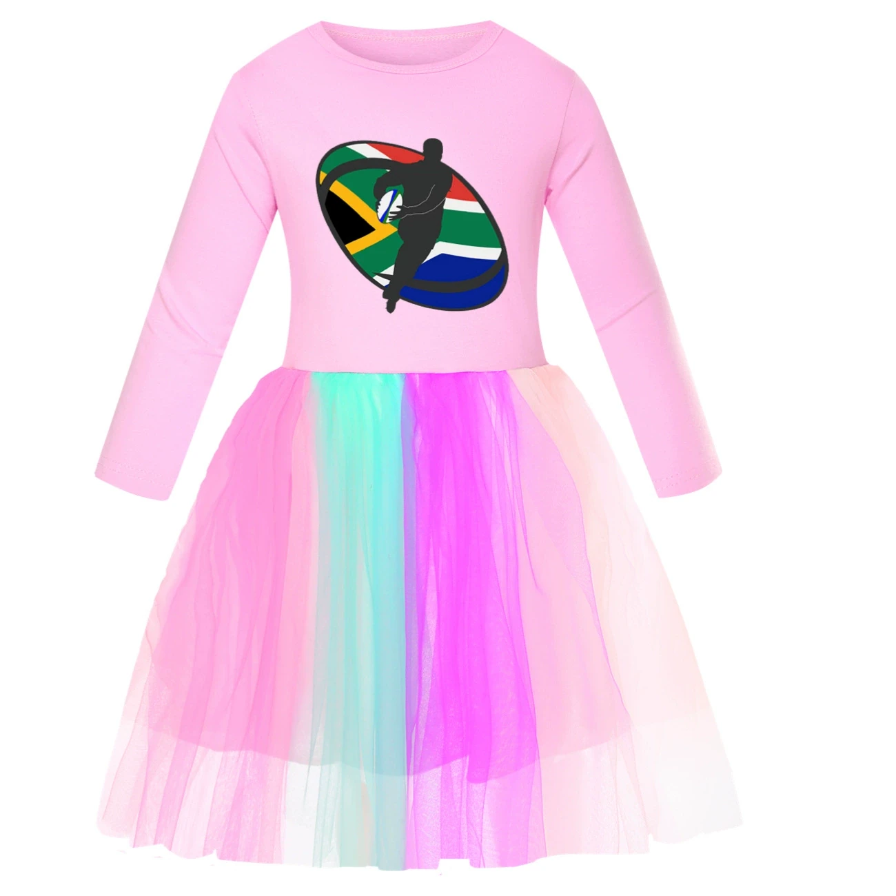 Rainbow Tulle Twirl Dress — 5807 Edition, Style 03 · Long Tulle · Pink