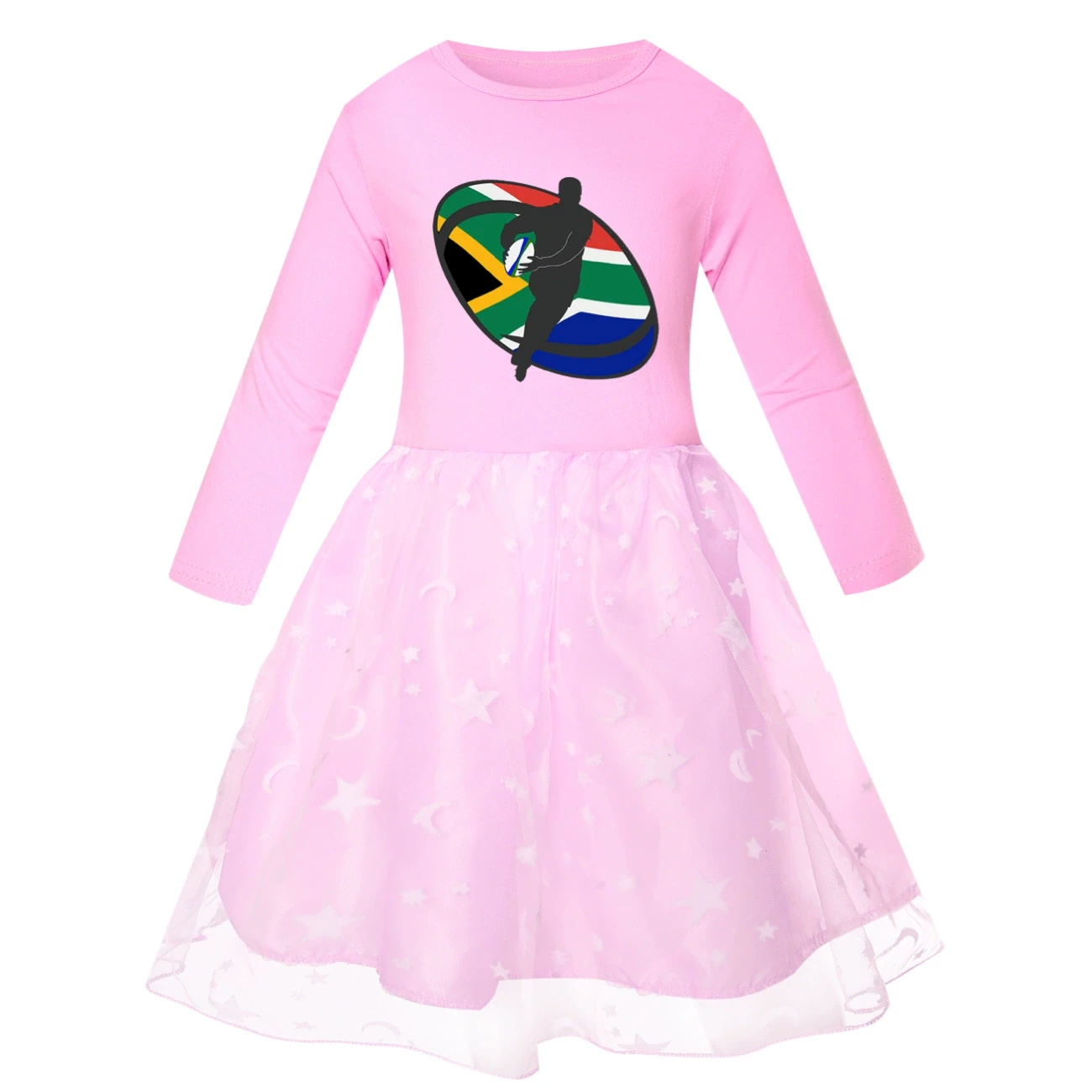 Rainbow Tulle Twirl Dress — 5807 Edition, Style 04 · Star Tulle · Pink