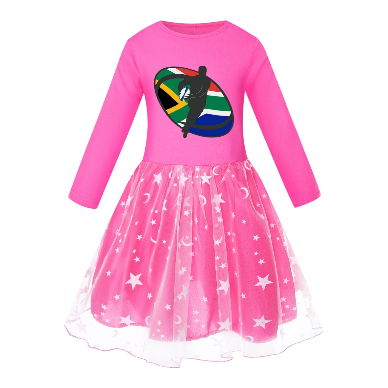 Rainbow Tulle Twirl Dress — 5807 Edition, Style 05 · Star Tulle · Rose