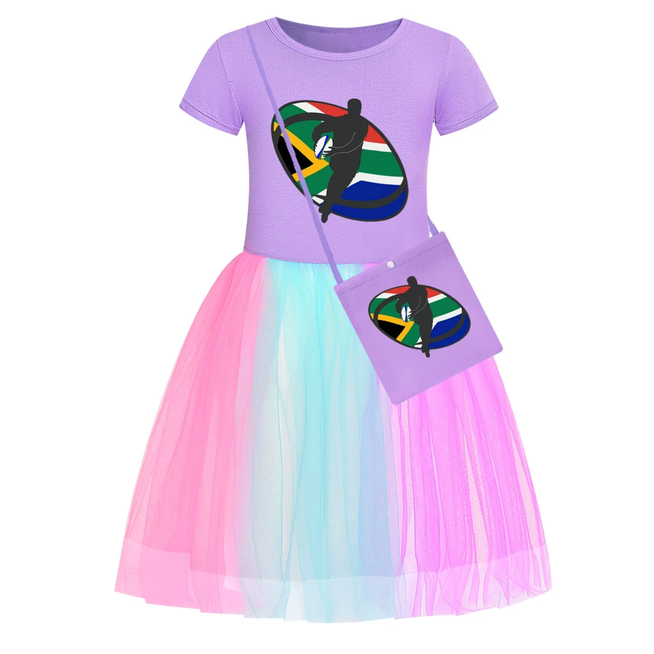 Rainbow Tulle Twirl Dress — 5807 Edition, Style 22 · Short Tulle · with Bag · Purple