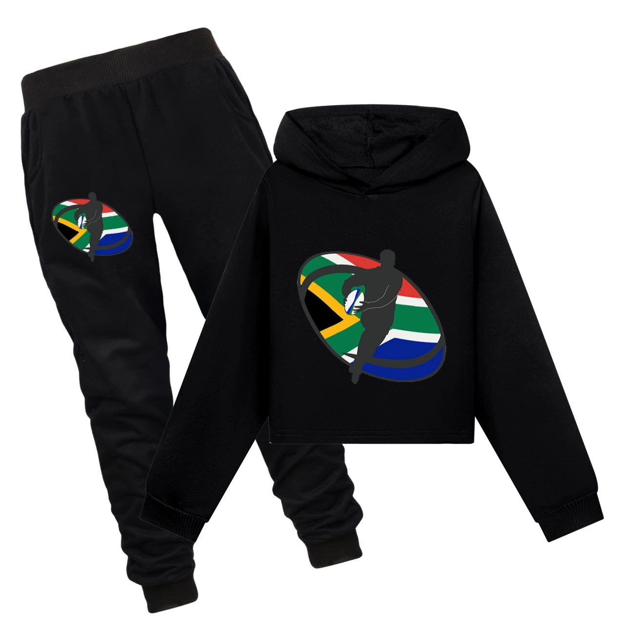 Cropped Hoodie Set — 5807 Edition, Style 10 · Set · Black