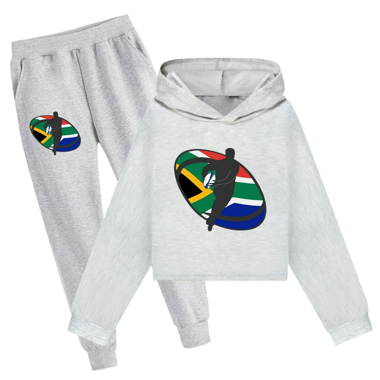 Cropped Hoodie Set — 5807 Edition, Style 11 · Set · Grey