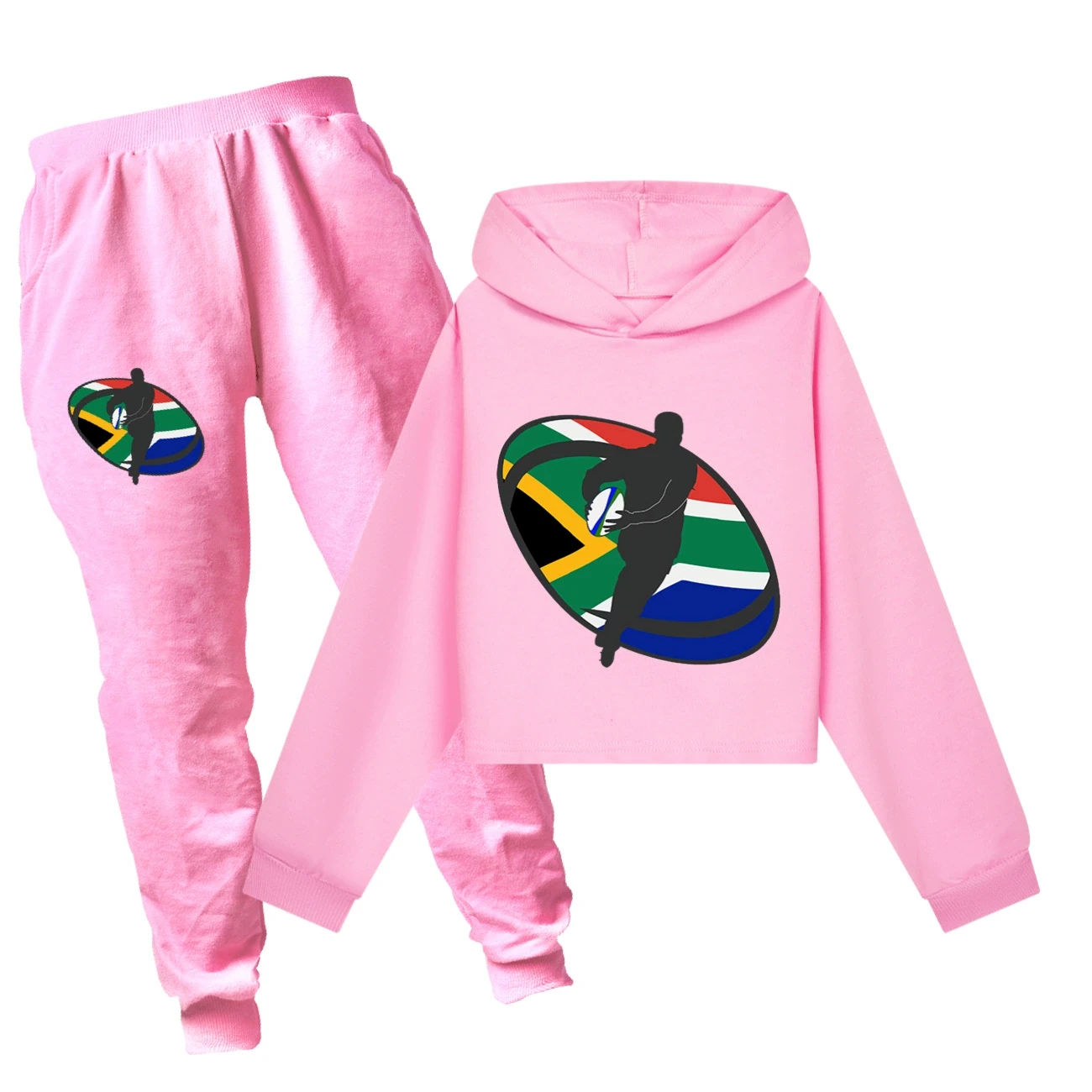 Cropped Hoodie Set — 5807 Edition, Style 14 · Set · Pink