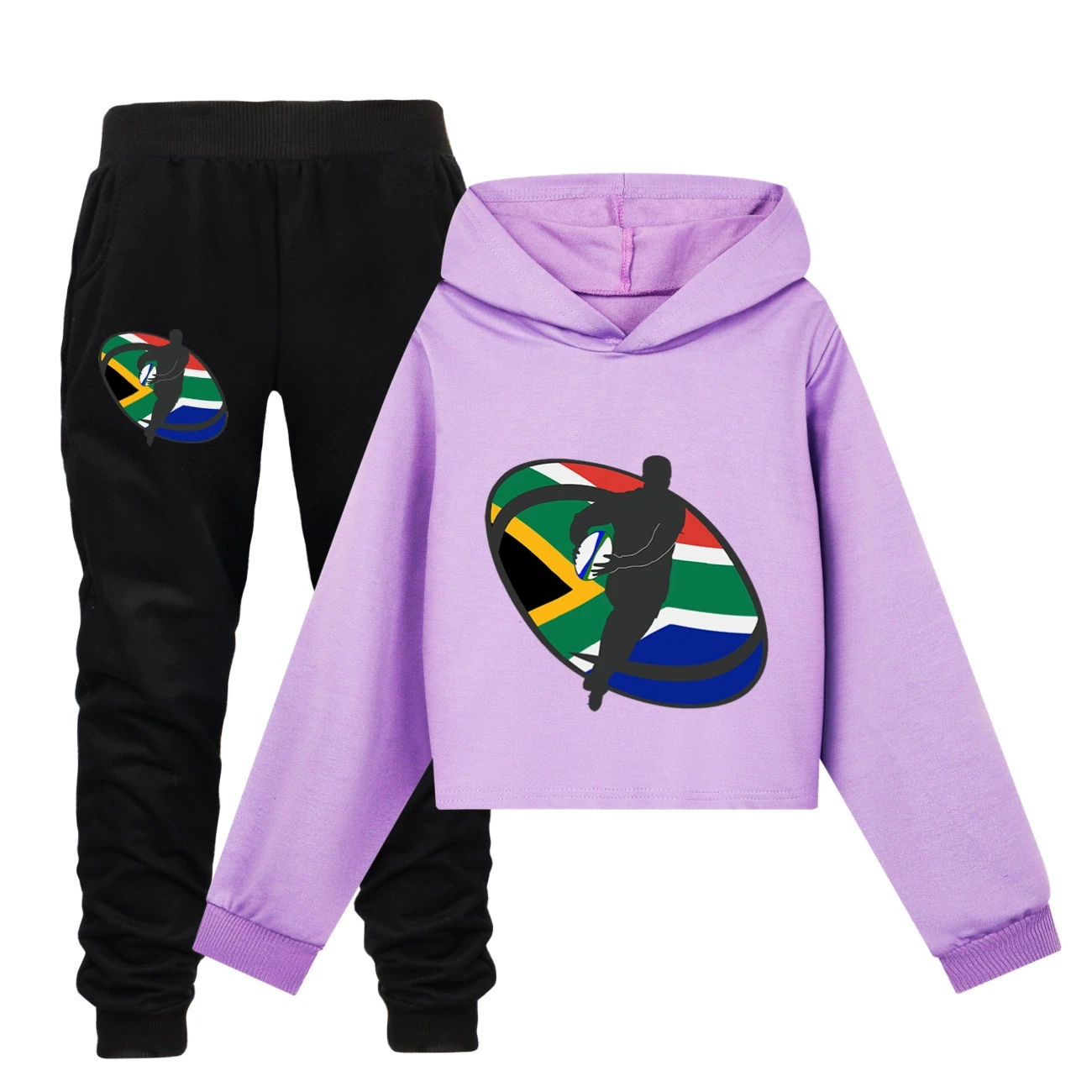 Cropped Hoodie Set — 5807 Edition, Style 15 · Set · Purple