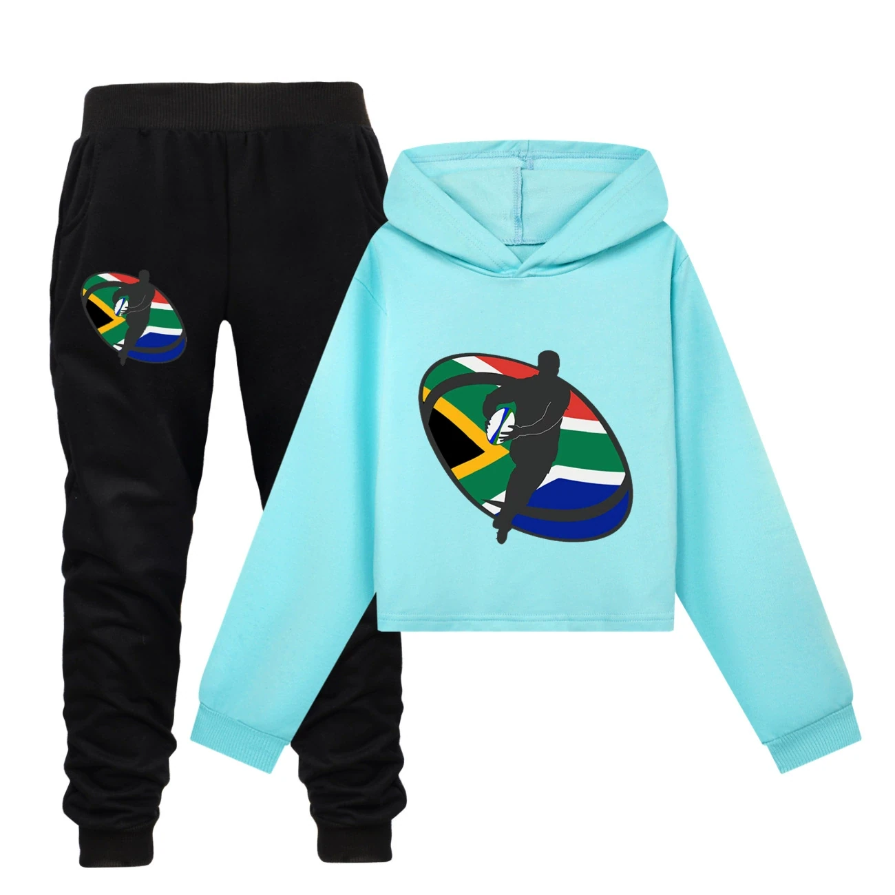 Cropped Hoodie Set — 5807 Edition, Style 17 · Set · Sky Blue