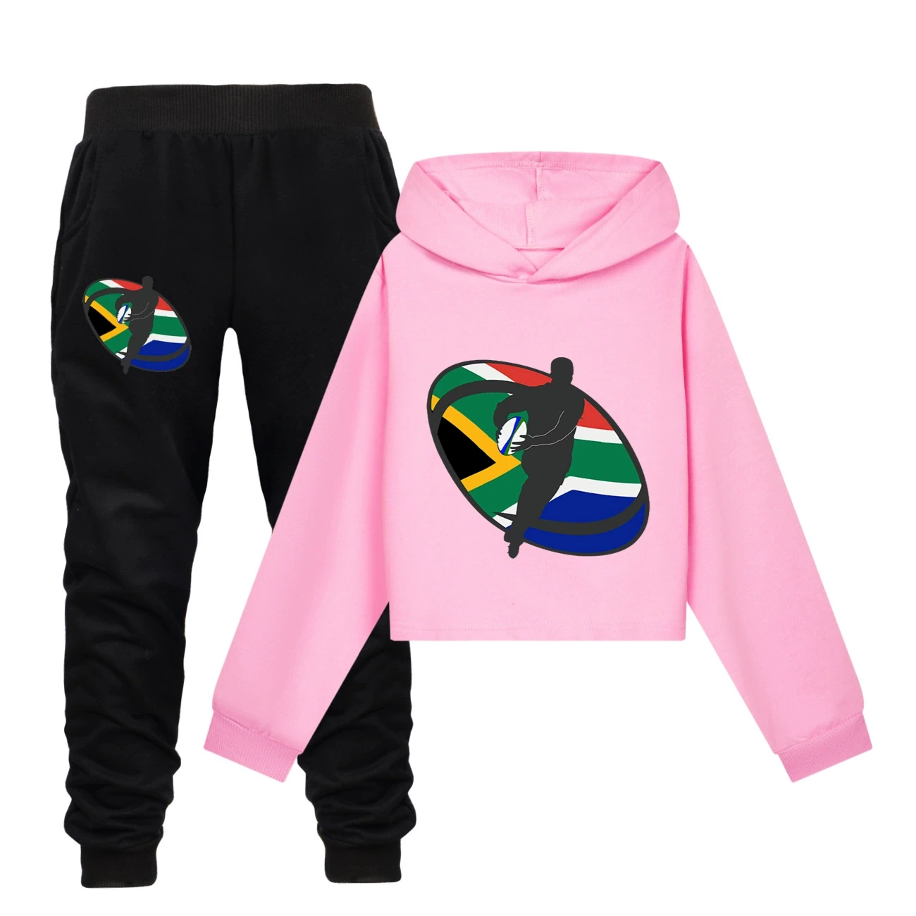 Cropped Hoodie Set — 5807 Edition, Style 19 · Set · Pink