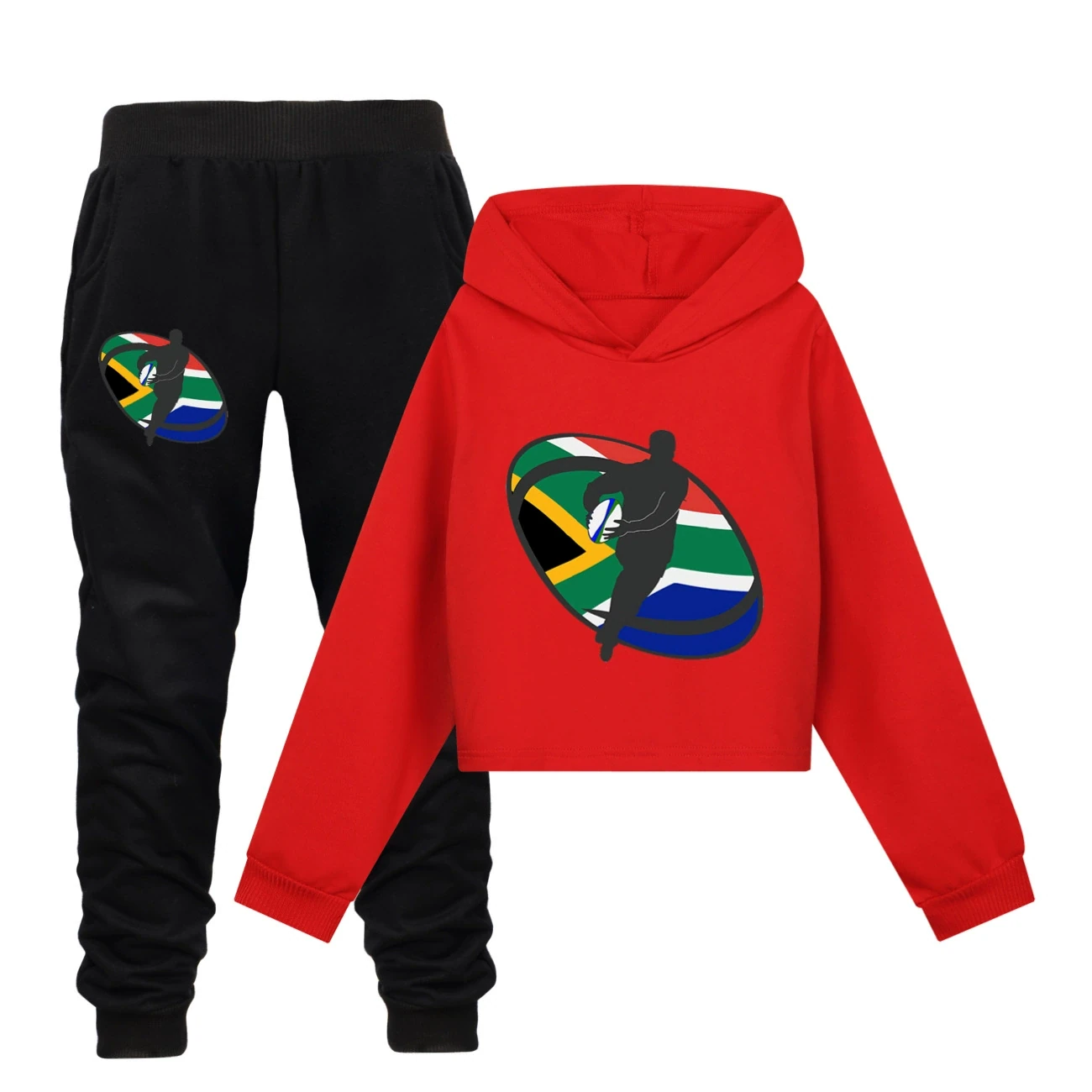 Cropped Hoodie Set — 5807 Edition, Style 20 · Set · Red