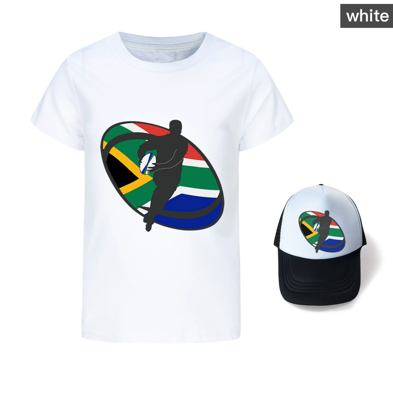 Graphic Tee & Sun Hat Set — 5807 Edition, Style 01 · White