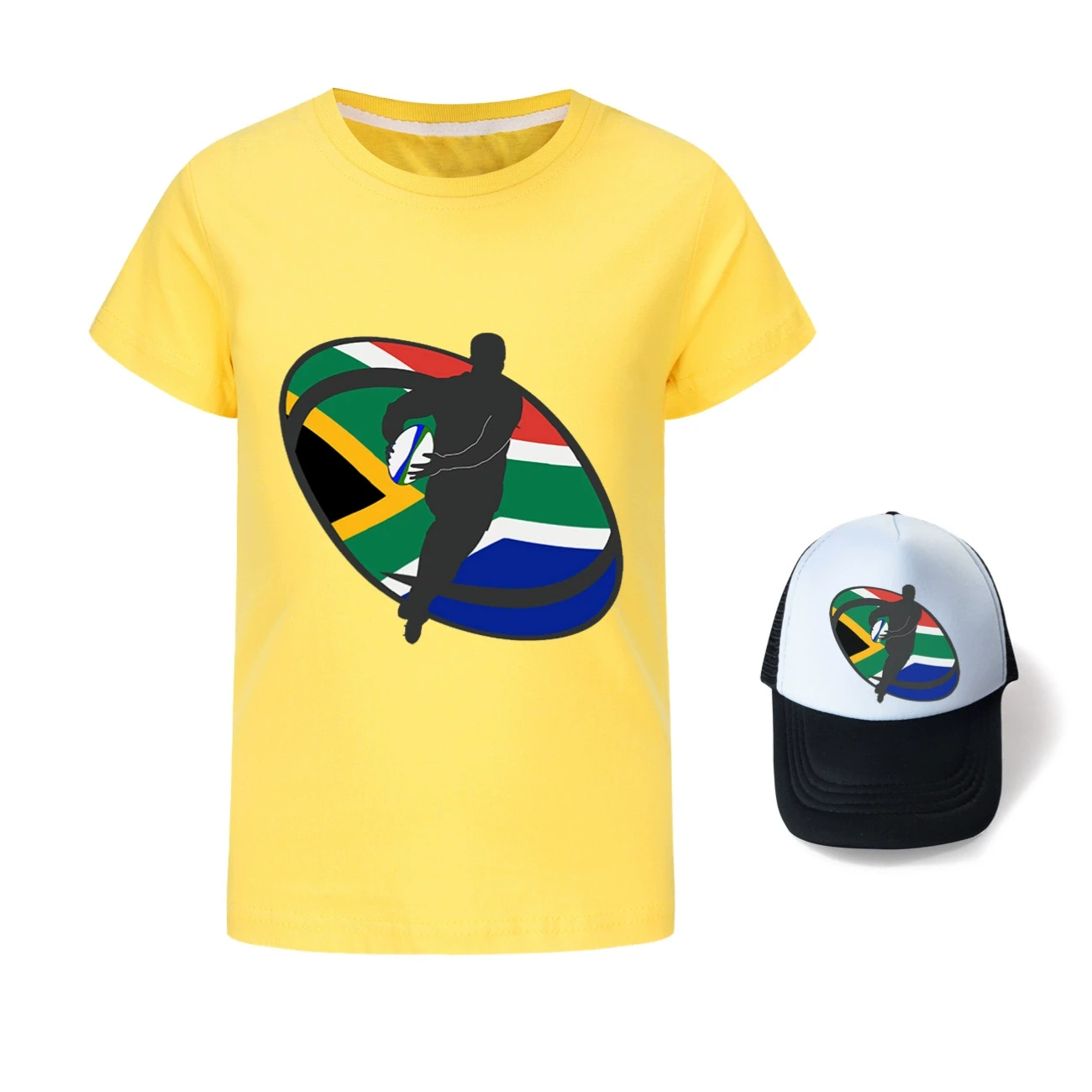 Graphic Tee & Sun Hat Set — 5807 Edition, Style 02 · Yellow