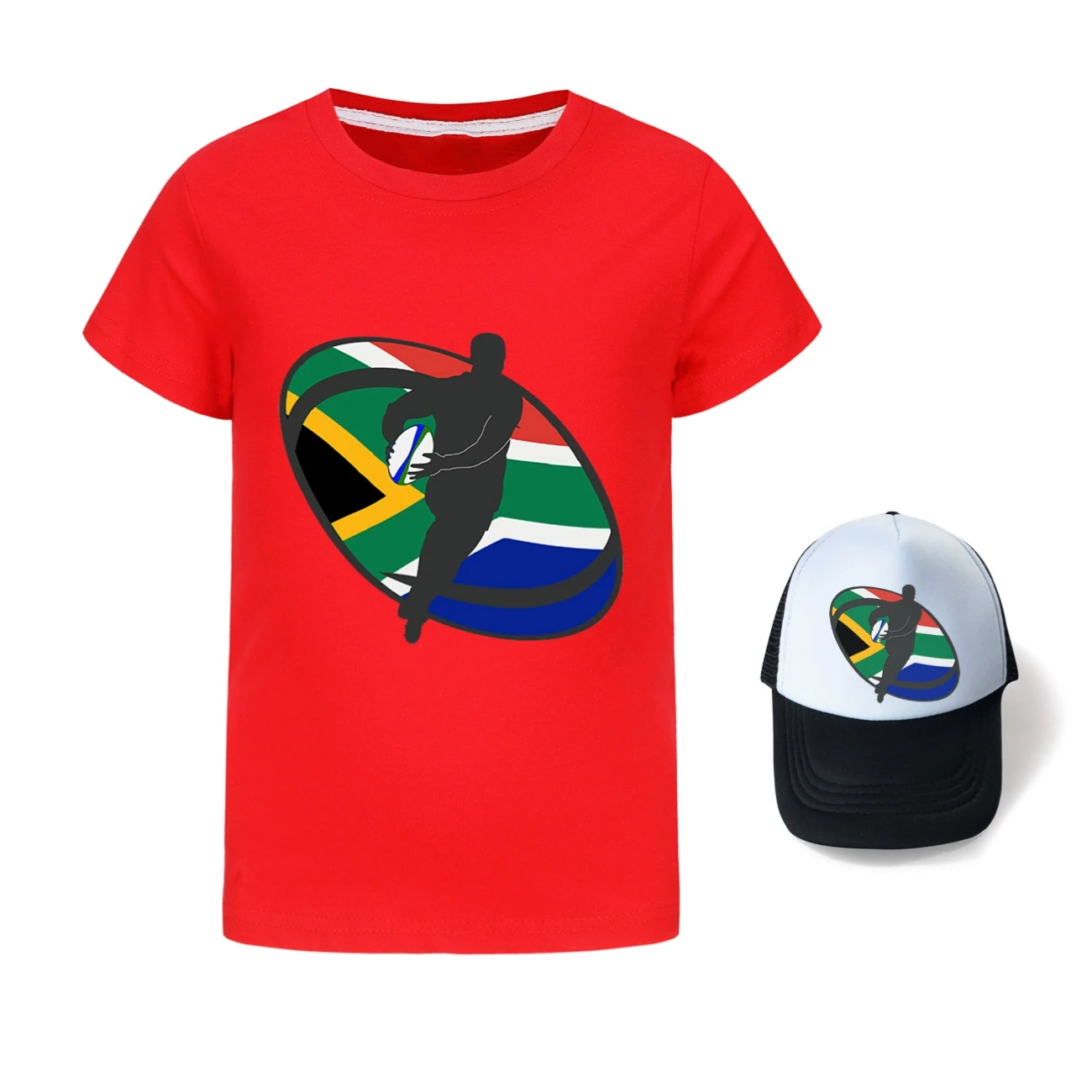Graphic Tee & Sun Hat Set — 5807 Edition, Style 03 · Red