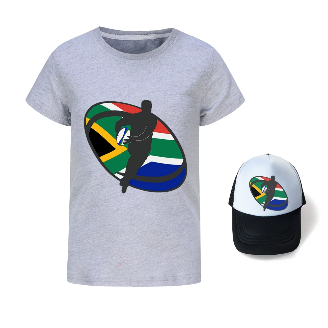 Graphic Tee & Sun Hat Set — 5807 Edition, Style 05 · Grey
