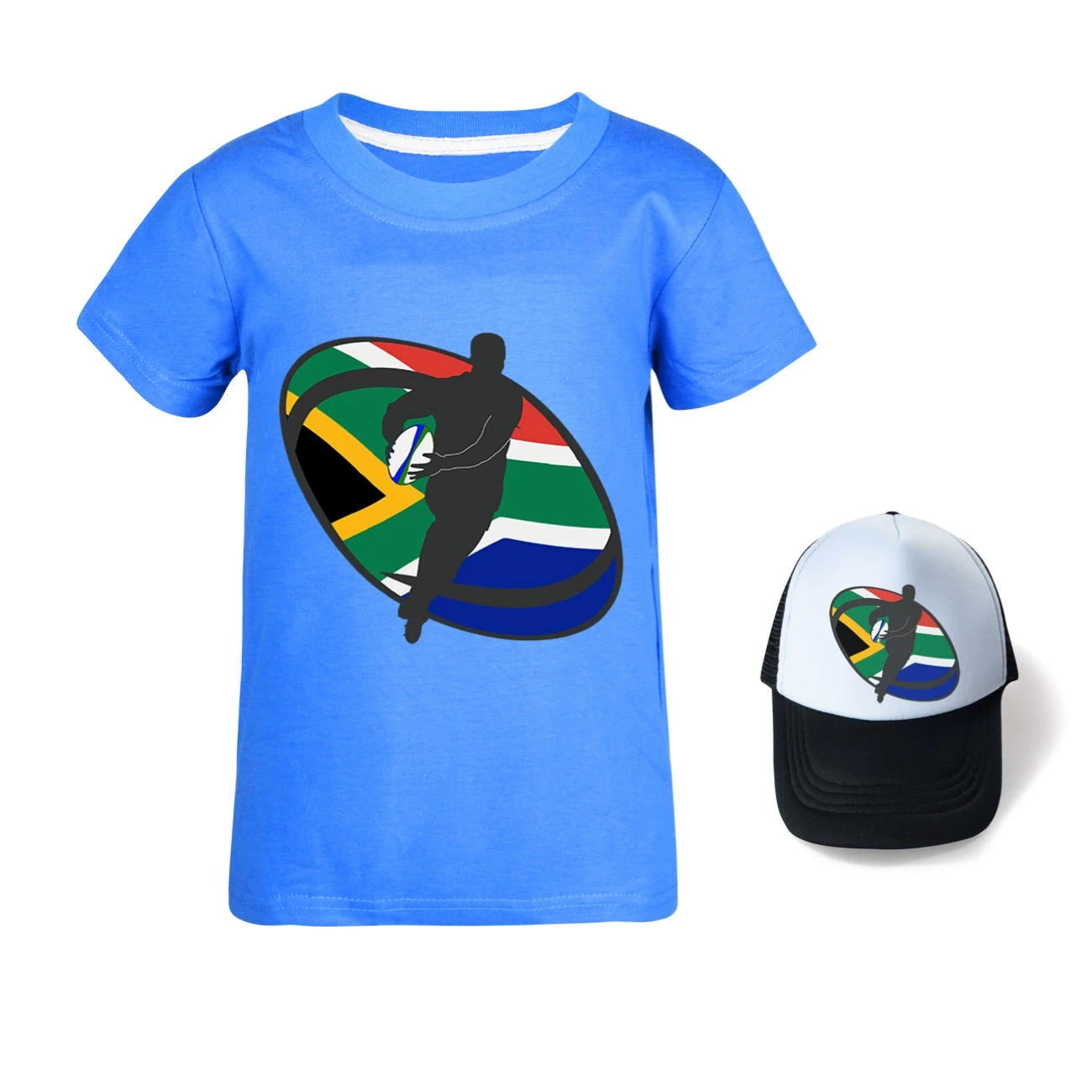 Graphic Tee & Sun Hat Set — 5807 Edition, Style 10 · Deep Blue