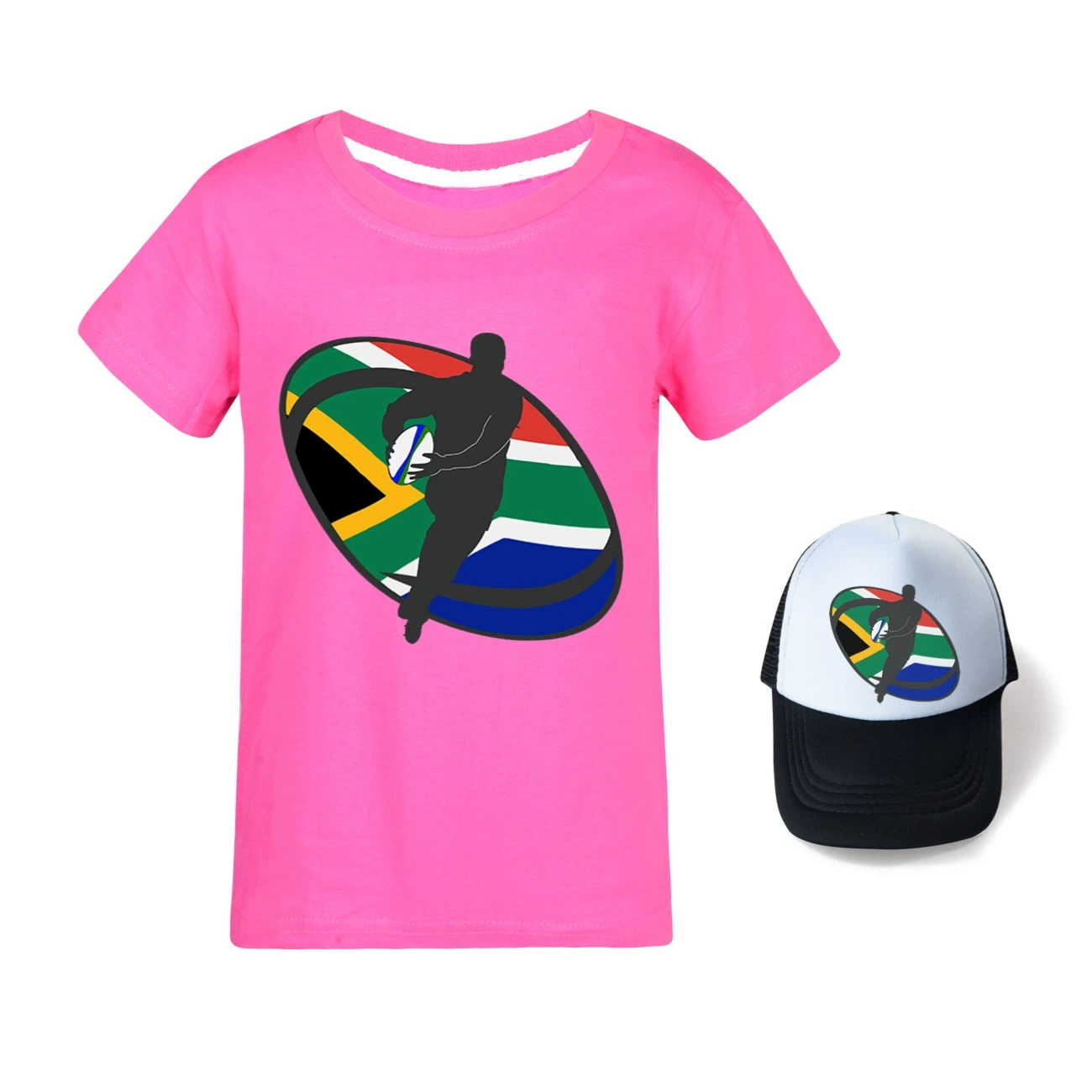 Graphic Tee & Sun Hat Set — 5807 Edition, Style 12 · Rose