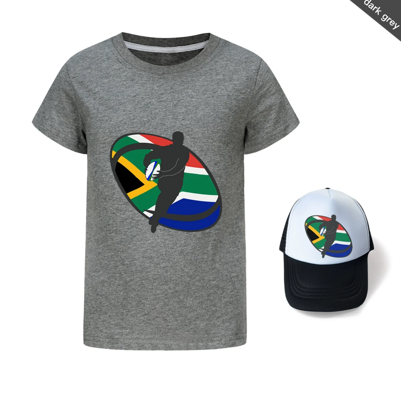 Graphic Tee & Sun Hat Set — 5807 Edition, Style 14 · Dark Grey