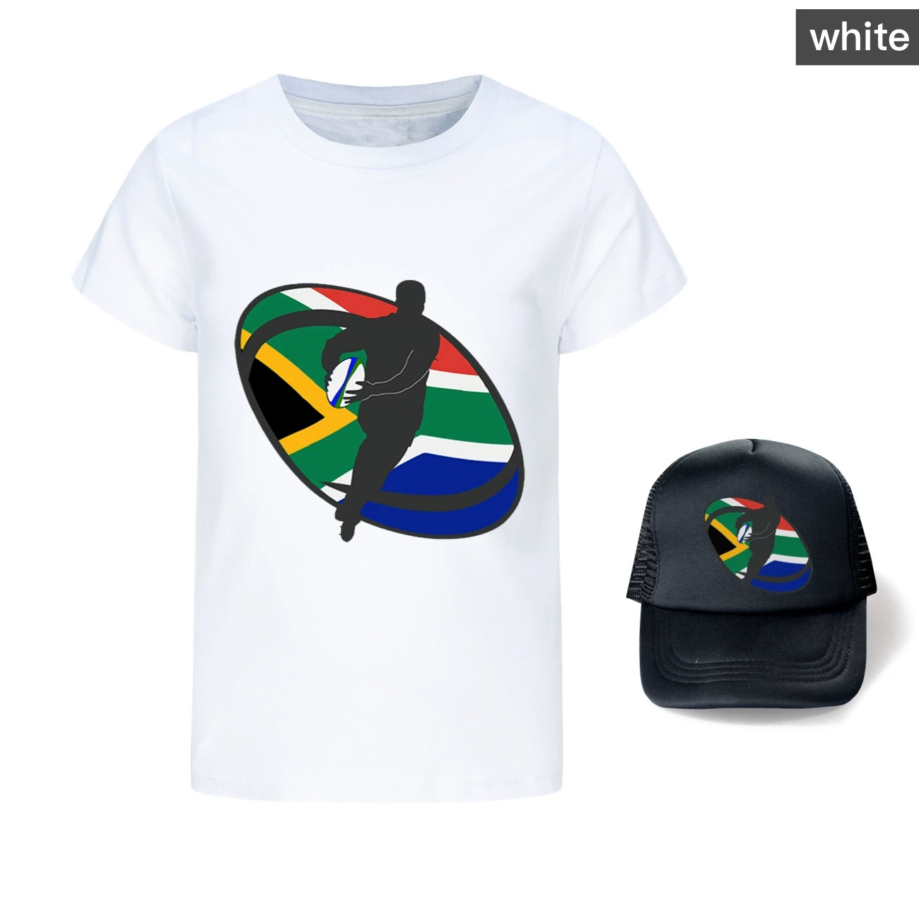 Graphic Tee & Sun Hat Set — 5807 Edition, Style 15 · White