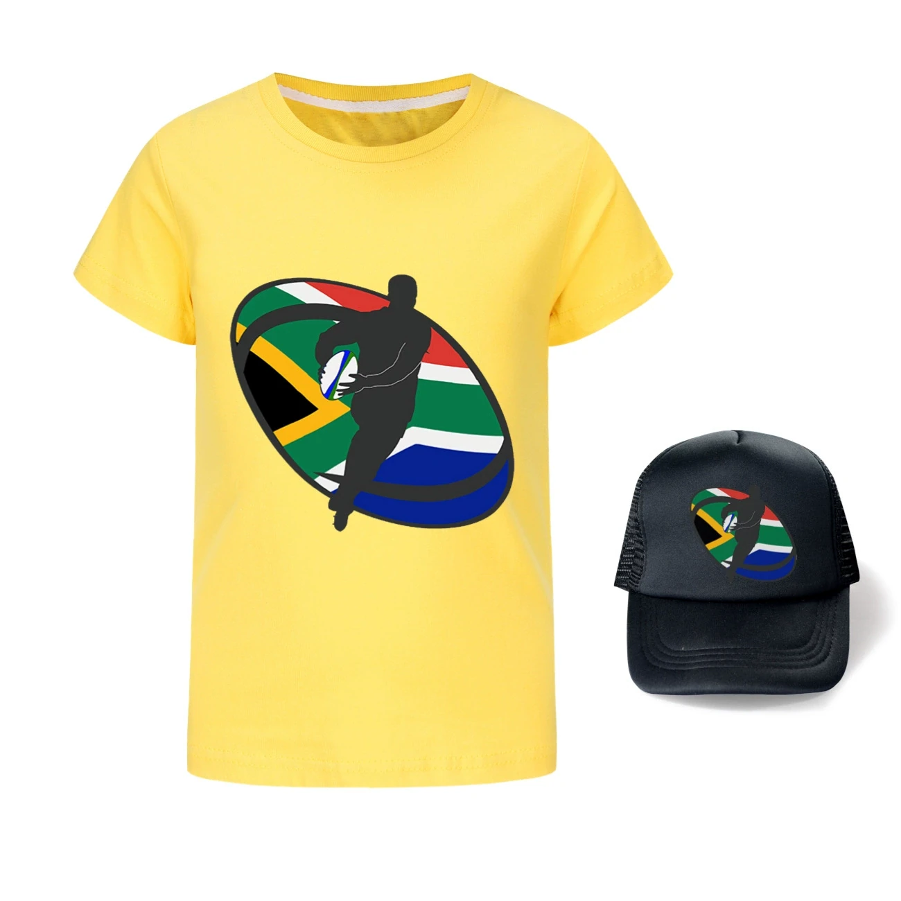 Graphic Tee & Sun Hat Set — 5807 Edition, Style 16 · Yellow