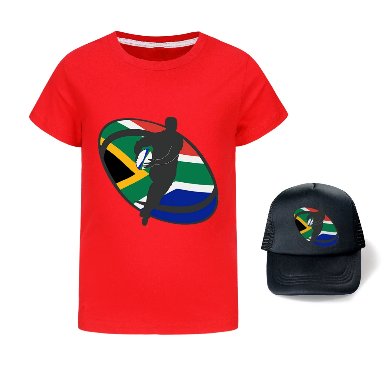 Graphic Tee & Sun Hat Set — 5807 Edition, Style 17 · Red
