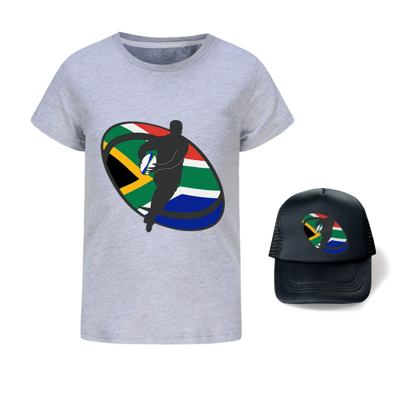 Graphic Tee & Sun Hat Set — 5807 Edition, Style 19 · Grey