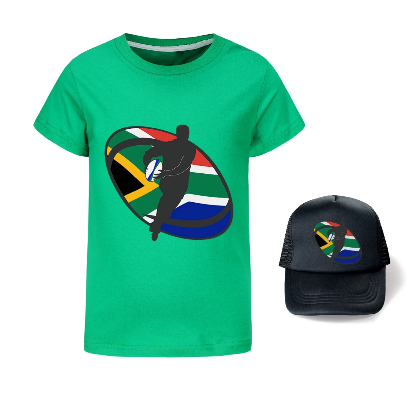 Graphic Tee & Sun Hat Set — 5807 Edition, Style 20 · Green