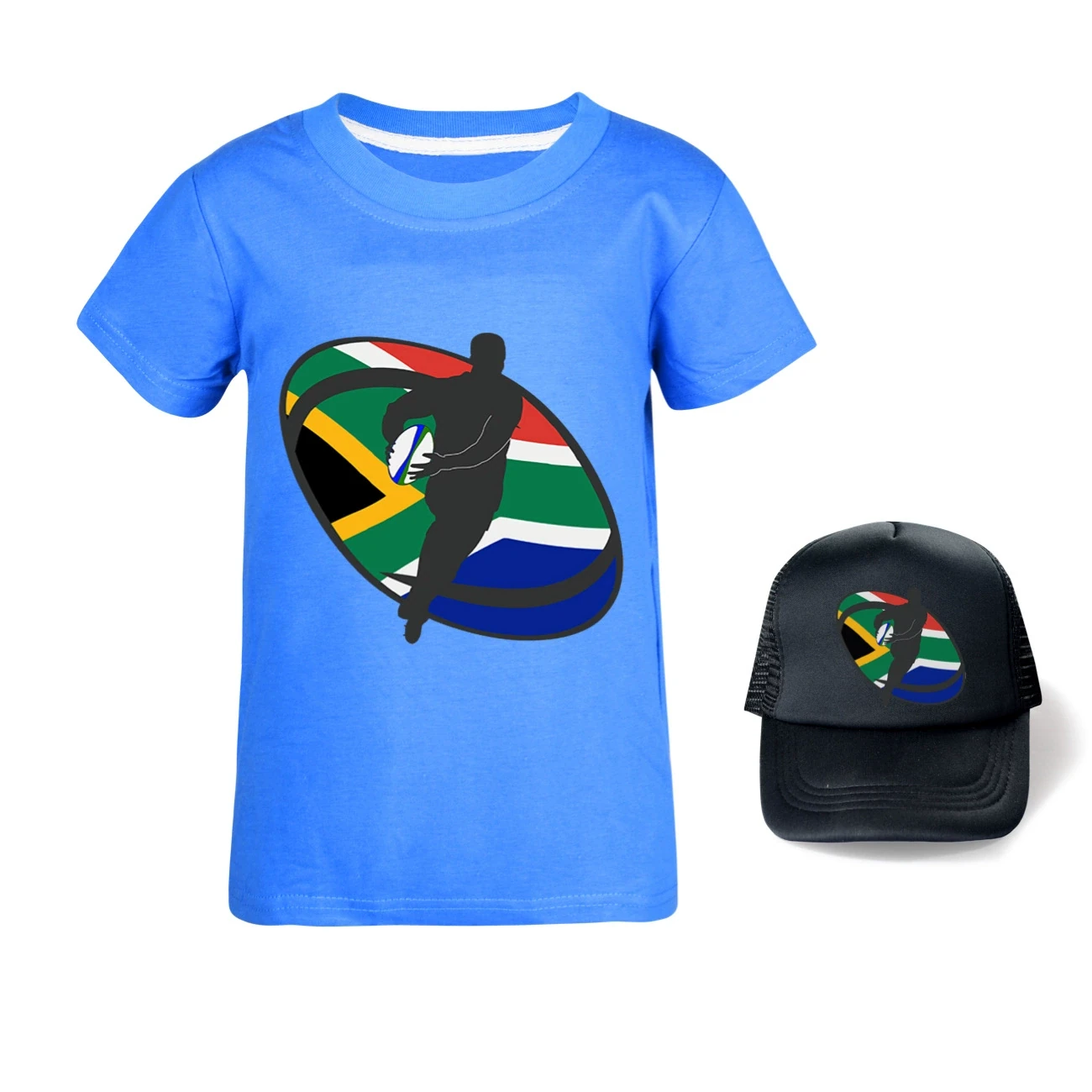 Graphic Tee & Sun Hat Set — 5807 Edition, Style 24 · Deep Blue