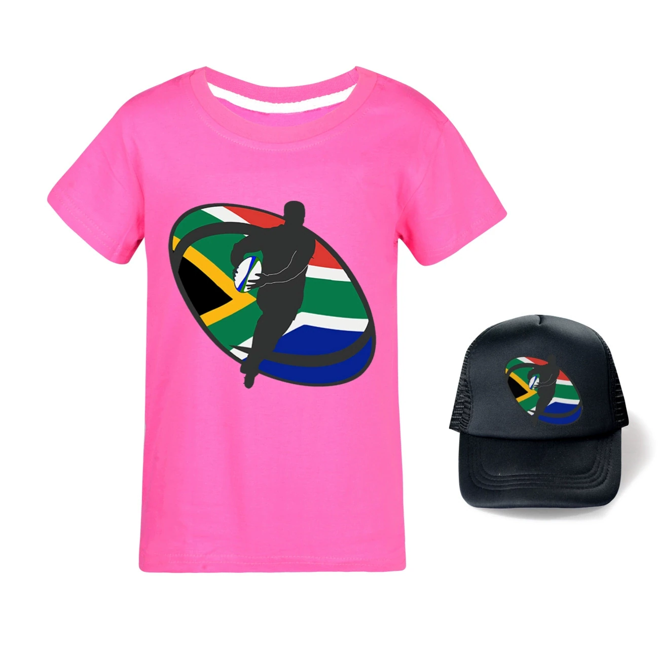 Graphic Tee & Sun Hat Set — 5807 Edition, Style 26 · Rose